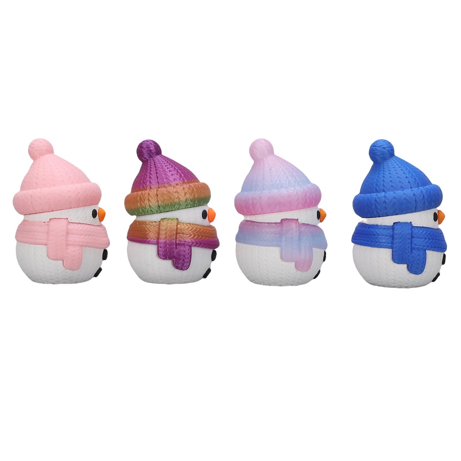 4 Pcs 3D Printing Xmas Snowman Decoration Cute Snowman Figurines Home view 6