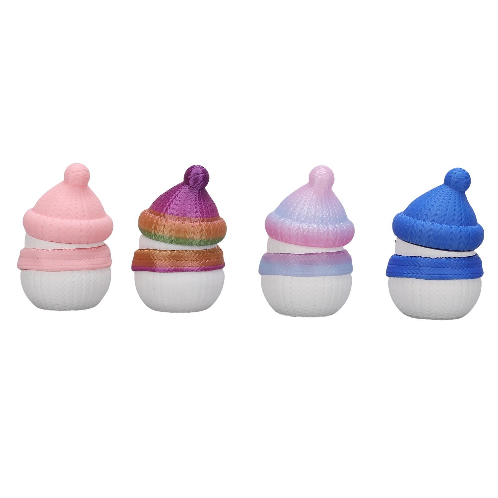 4 Pcs 3D Printing Xmas Snowman Decoration Cute Snowman Figurines Home view 9