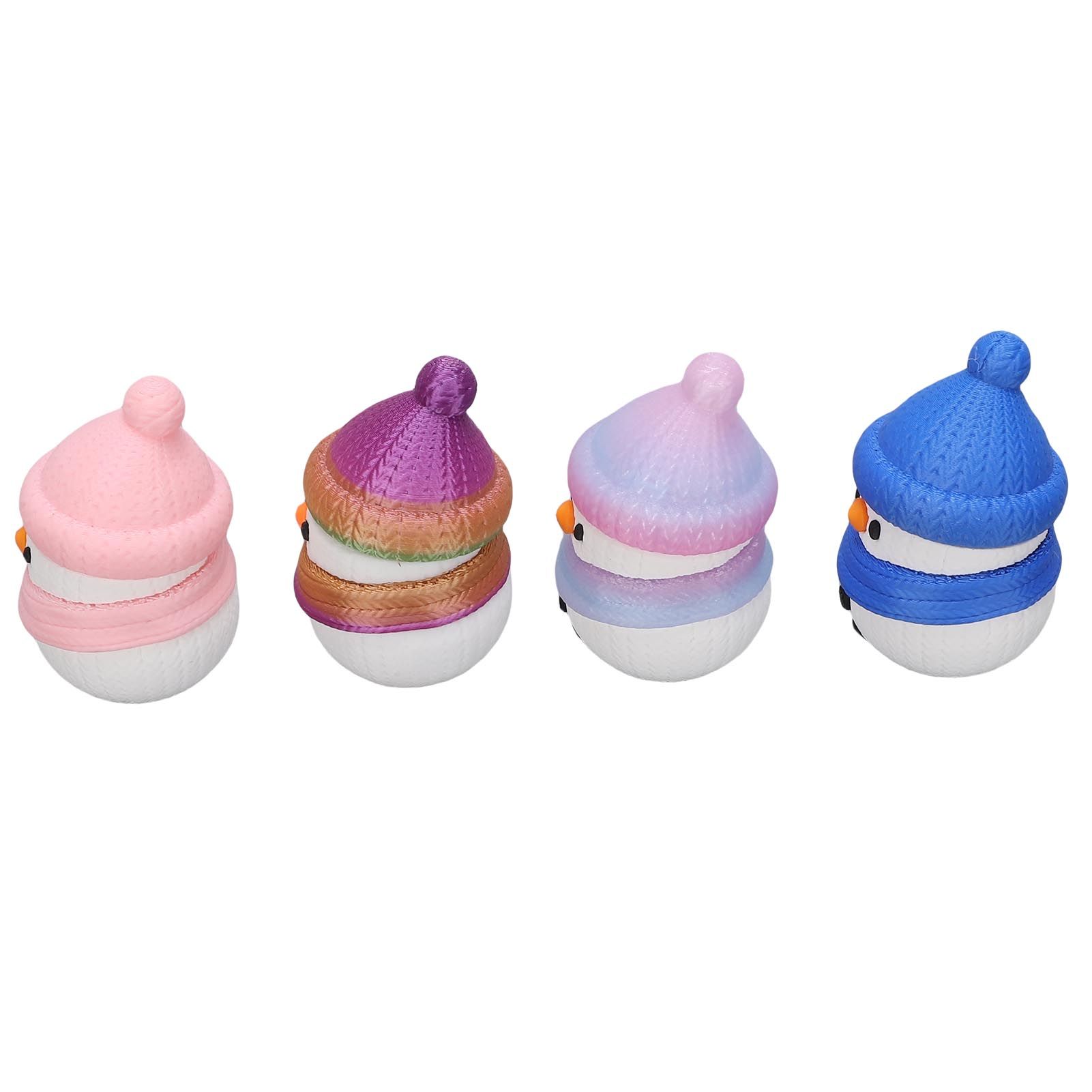 4 Pcs 3D Printing Xmas Snowman Decoration Cute Snowman Figurines Home view 10