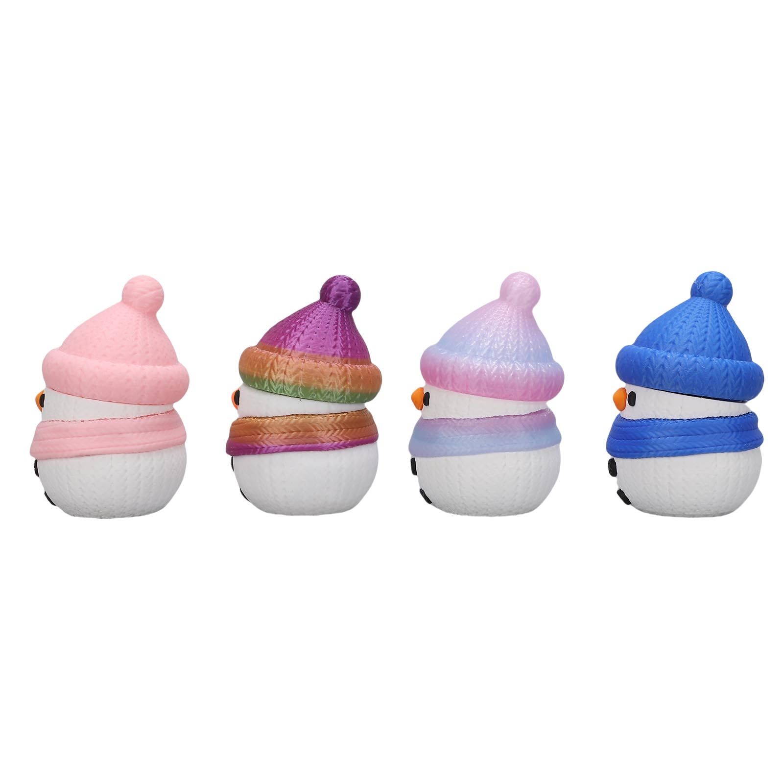 4 Pcs 3D Printing Xmas Snowman Decoration Cute Snowman Figurines Home view 11