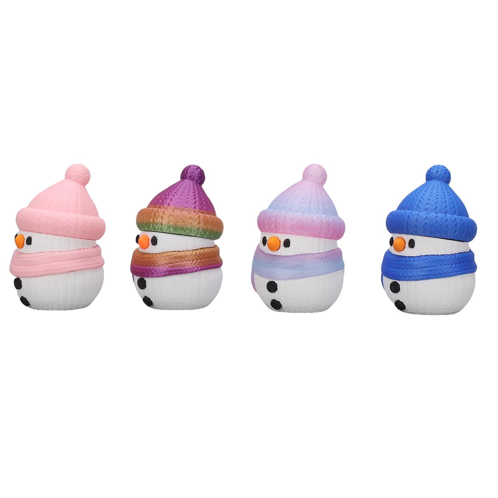 4 Pcs 3D Printing Xmas Snowman Decoration Cute Snowman Figurines Home view 12