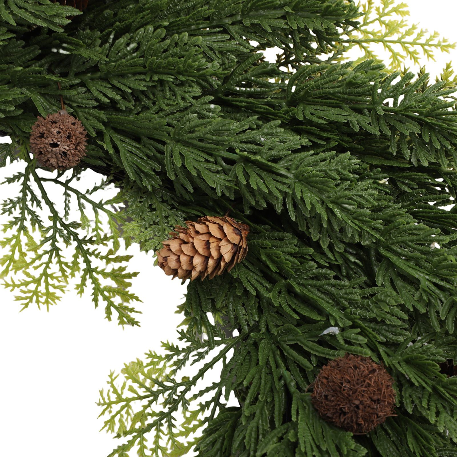 19.7 Inch Cedar Wreath Artificial Cedar Xmas Wreath with Vintage Rustic Cow view 5