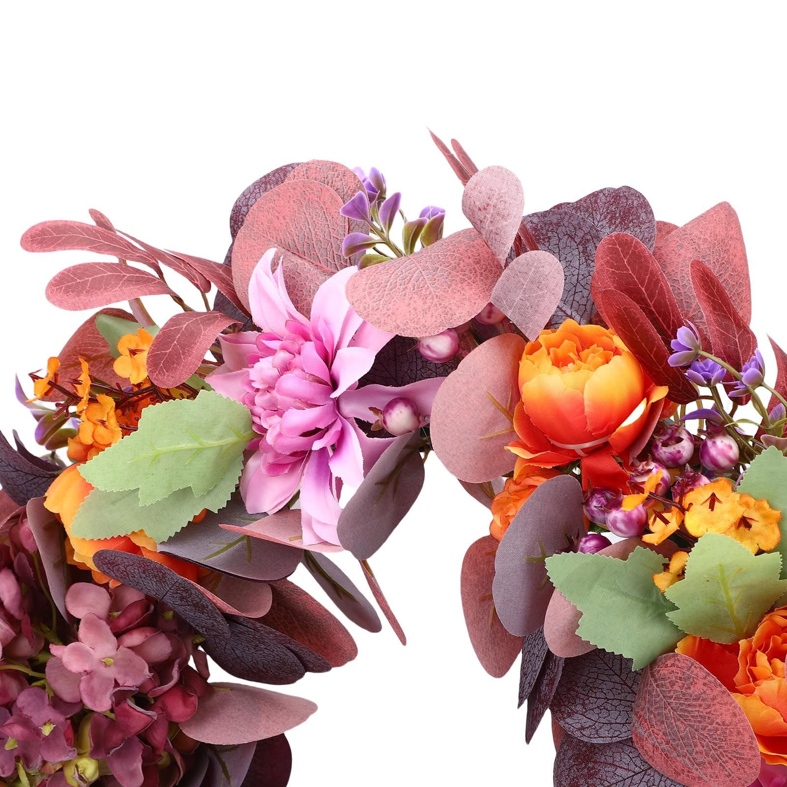 Artificial Wreath Vibrant Colors Retro Simulated Autumn Wreath with Flowers view 2