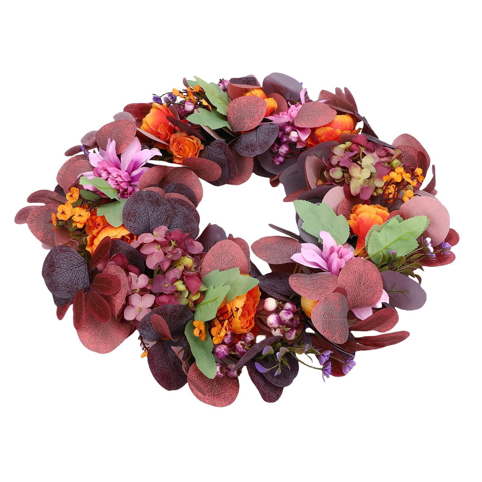Artificial Wreath Vibrant Colors Retro Simulated Autumn Wreath with Flowers view 3