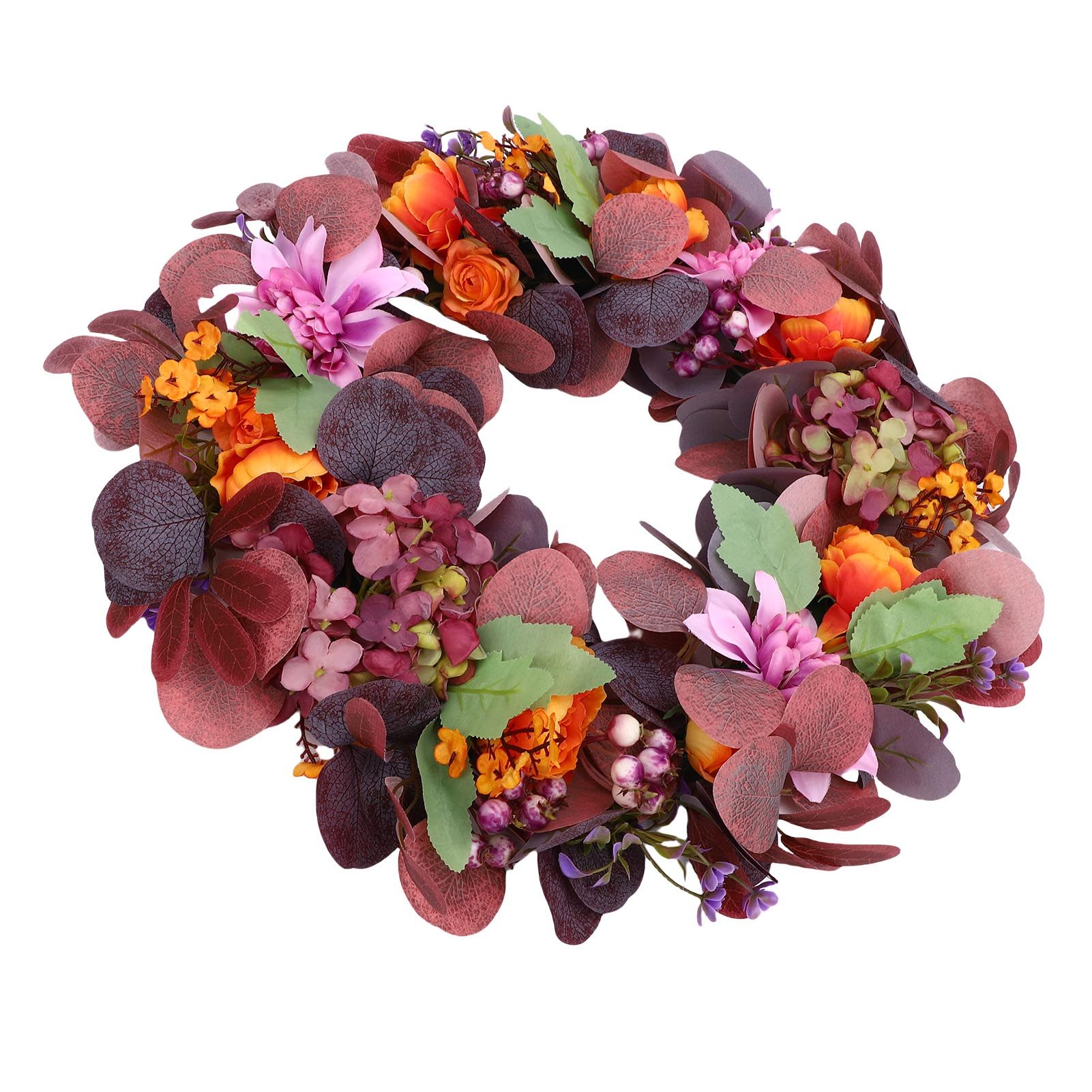 Artificial Wreath Vibrant Colors Retro Simulated Autumn Wreath with Flowers view 4