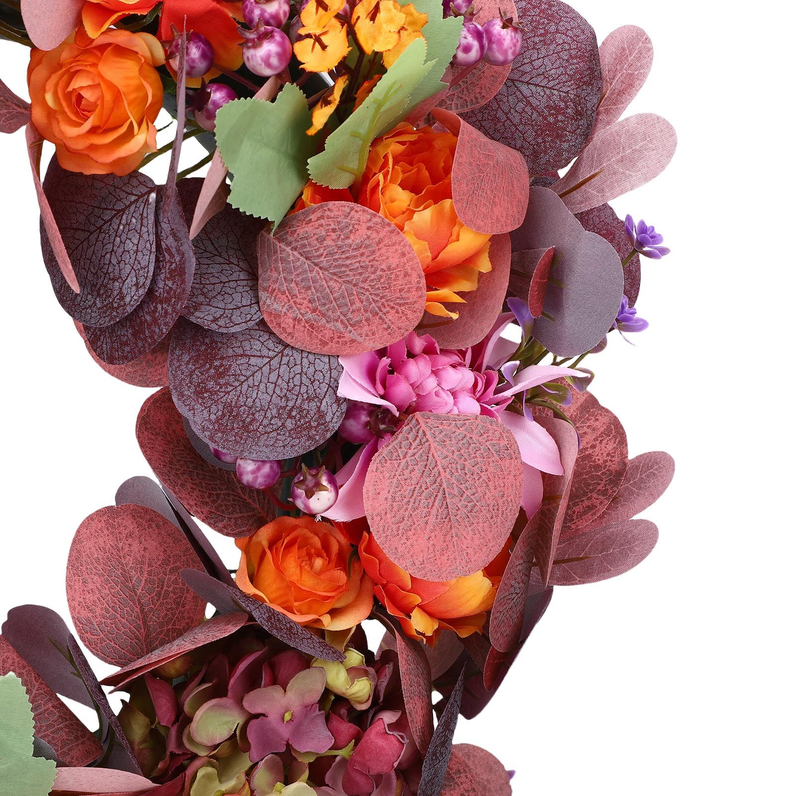 Artificial Wreath Vibrant Colors Retro Simulated Autumn Wreath with Flowers view 5