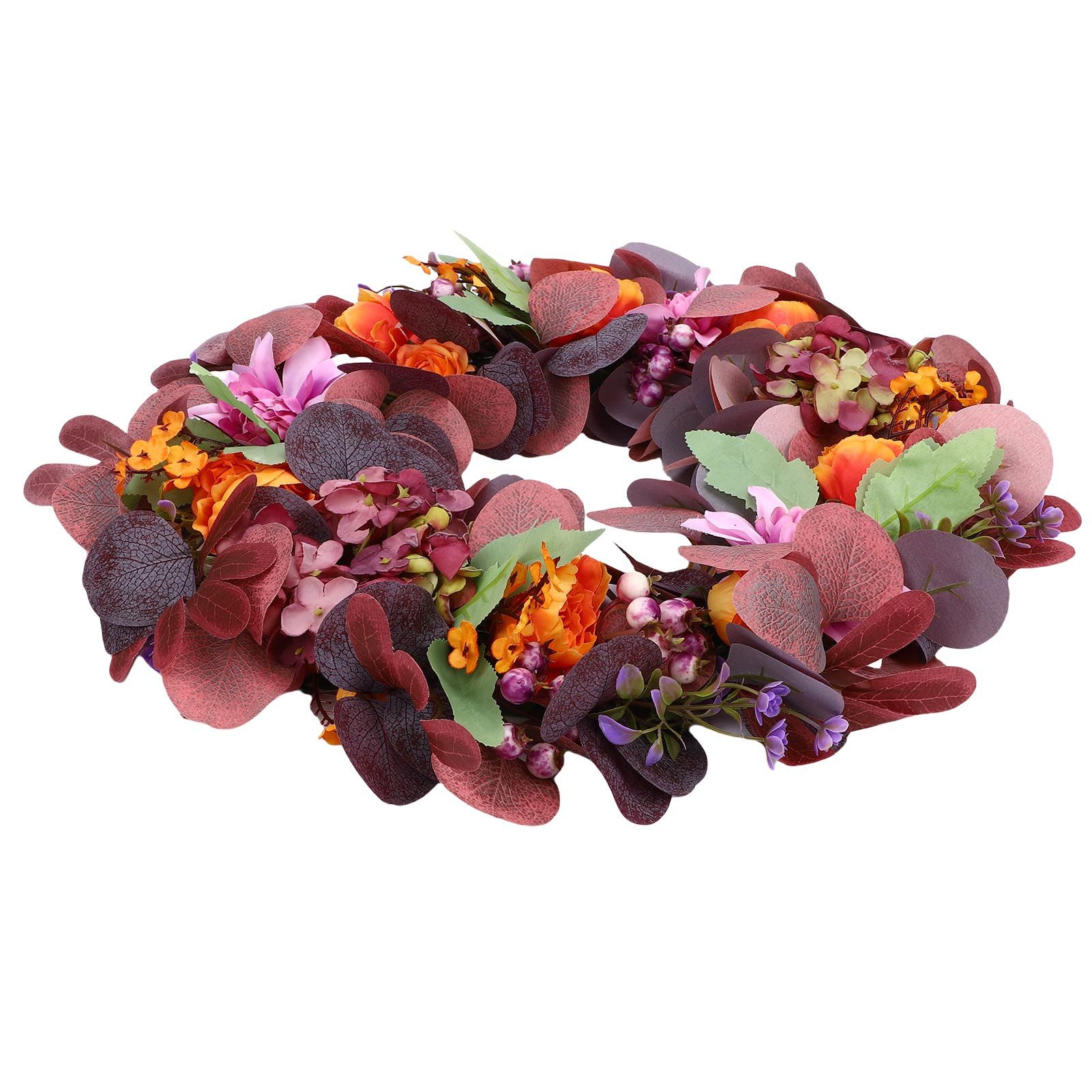 Artificial Wreath Vibrant Colors Retro Simulated Autumn Wreath with Flowers view 6
