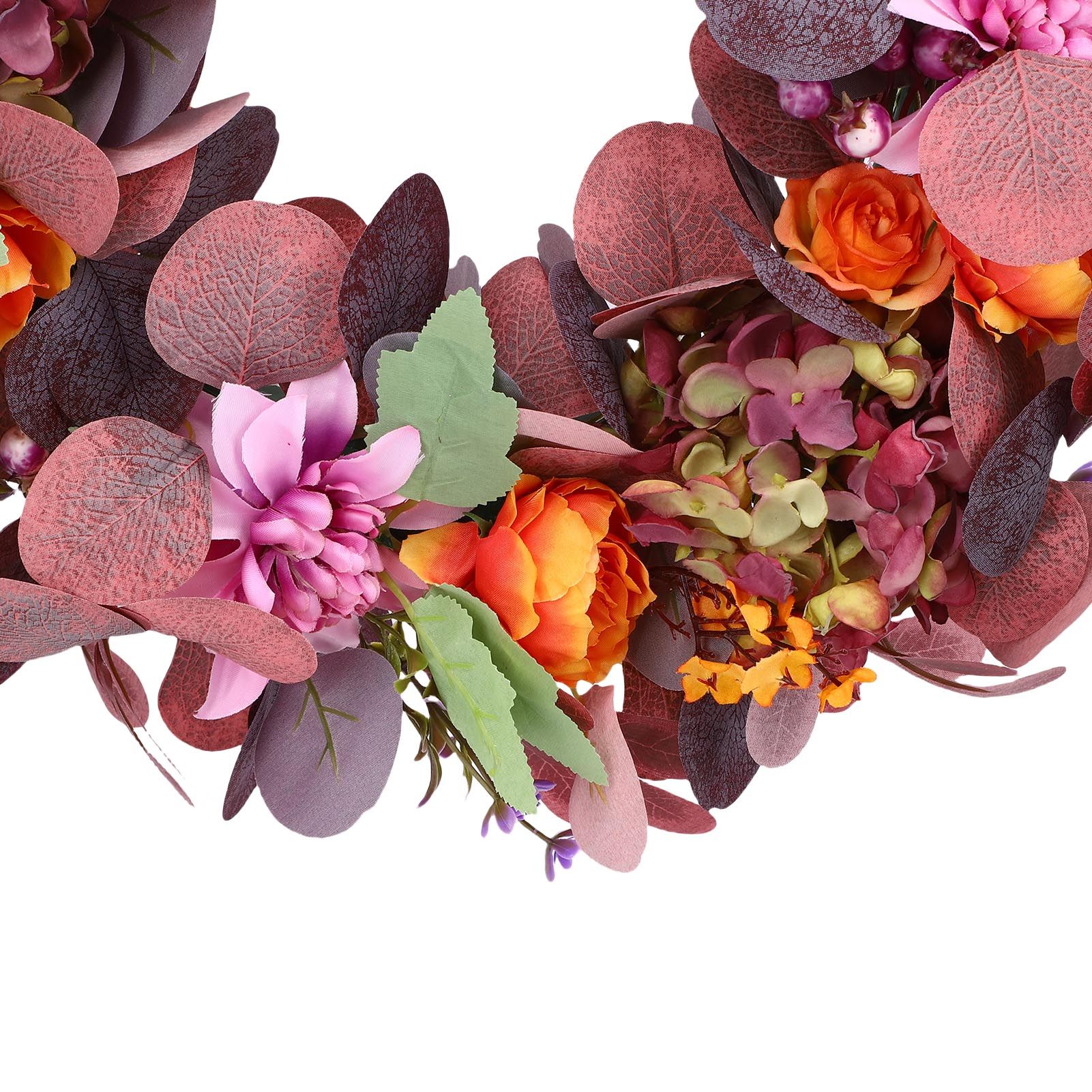 Artificial Wreath Vibrant Colors Retro Simulated Autumn Wreath with Flowers view 7