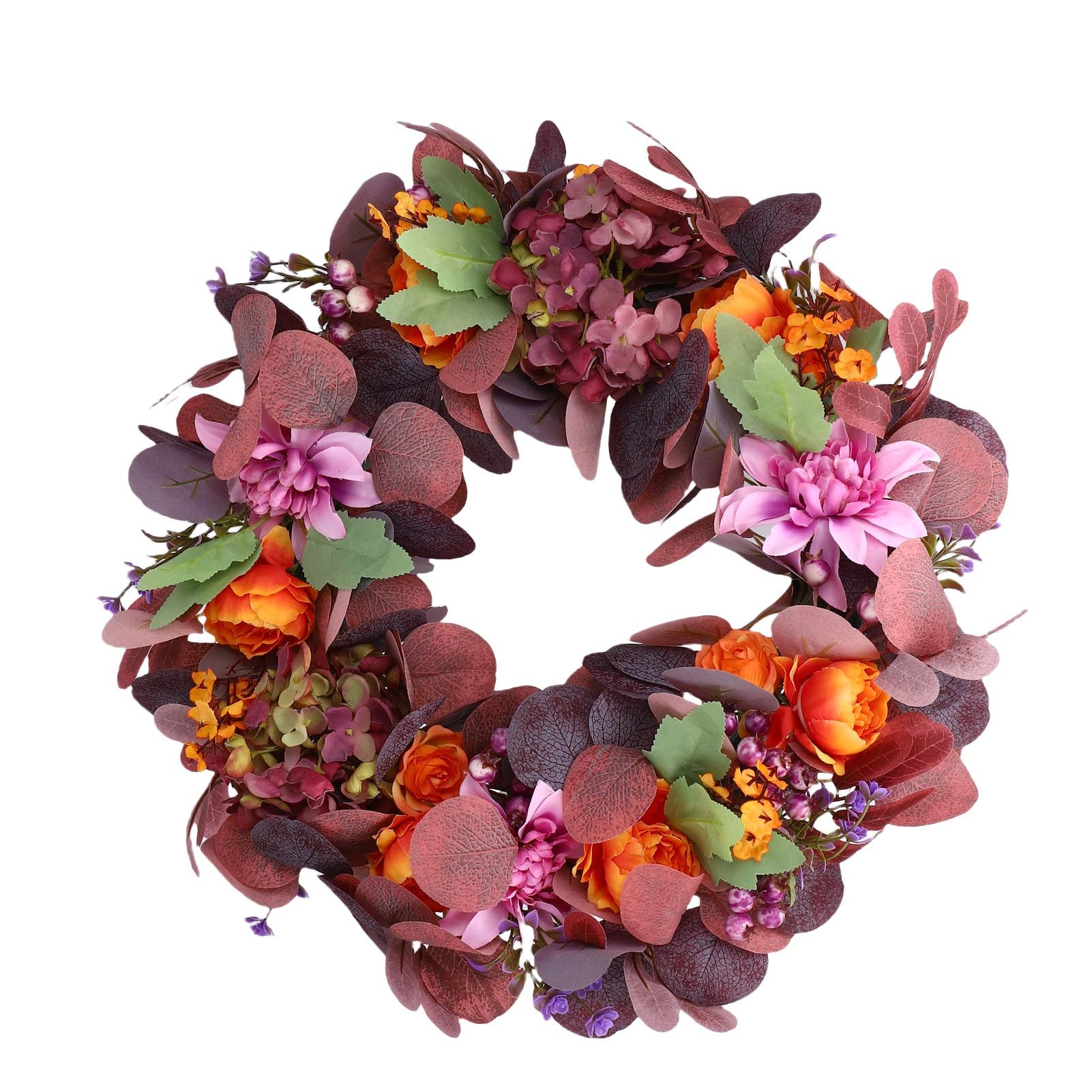 Artificial Wreath Vibrant Colors Retro Simulated Autumn Wreath with Flowers view 8
