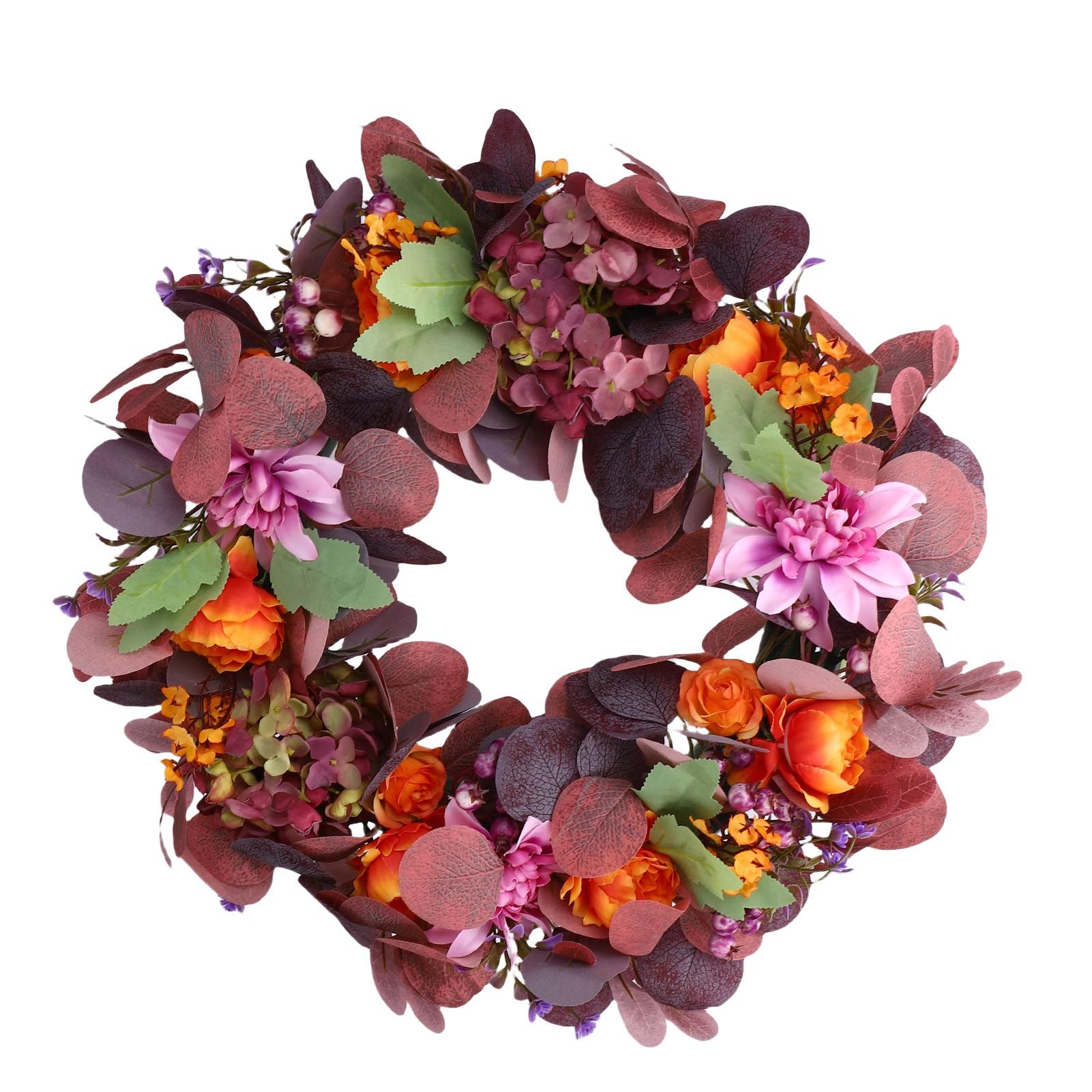 Artificial Wreath Vibrant Colors Retro Simulated Autumn Wreath with Flowers view 9