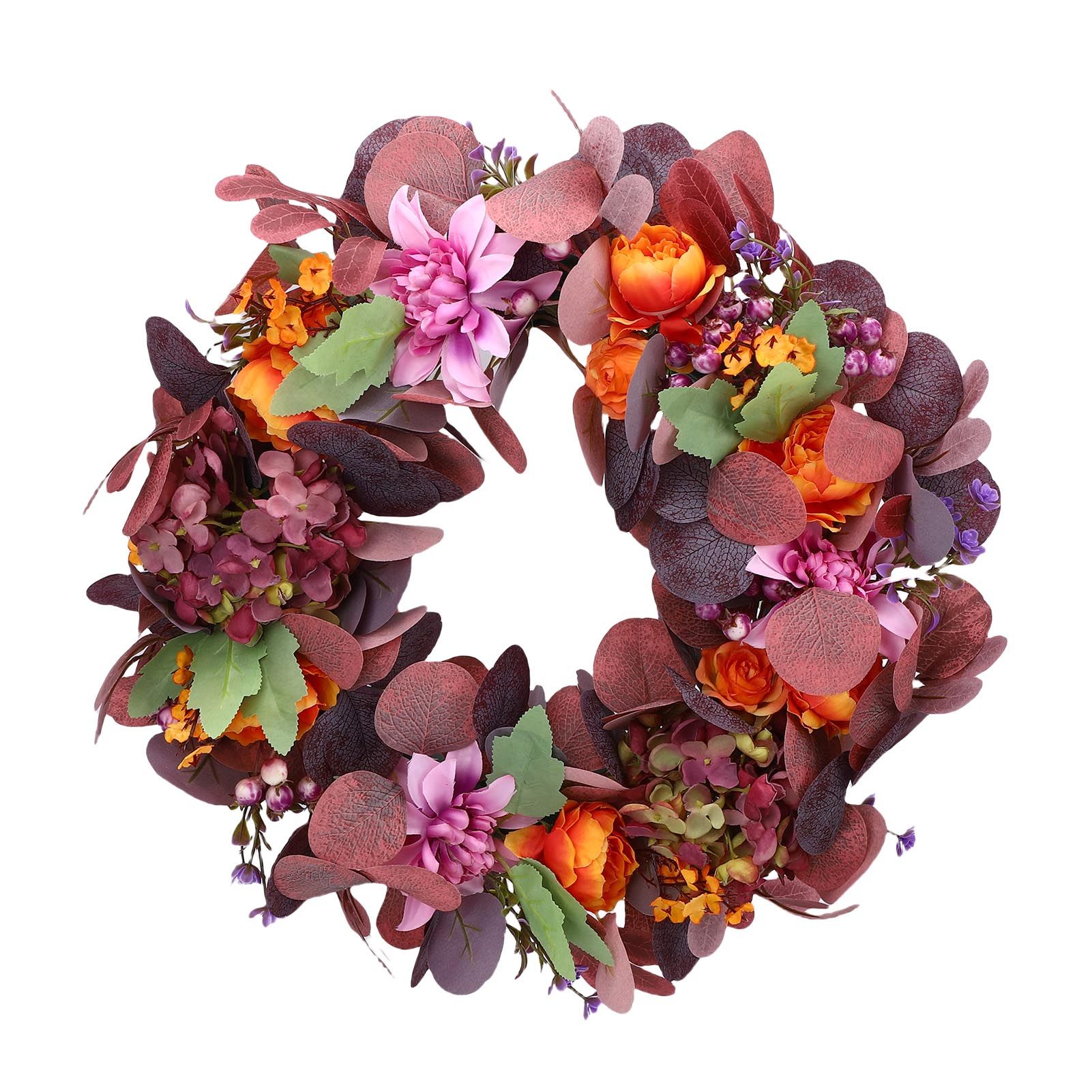 Artificial Wreath Vibrant Colors Retro Simulated Autumn Wreath with Flowers view 10
