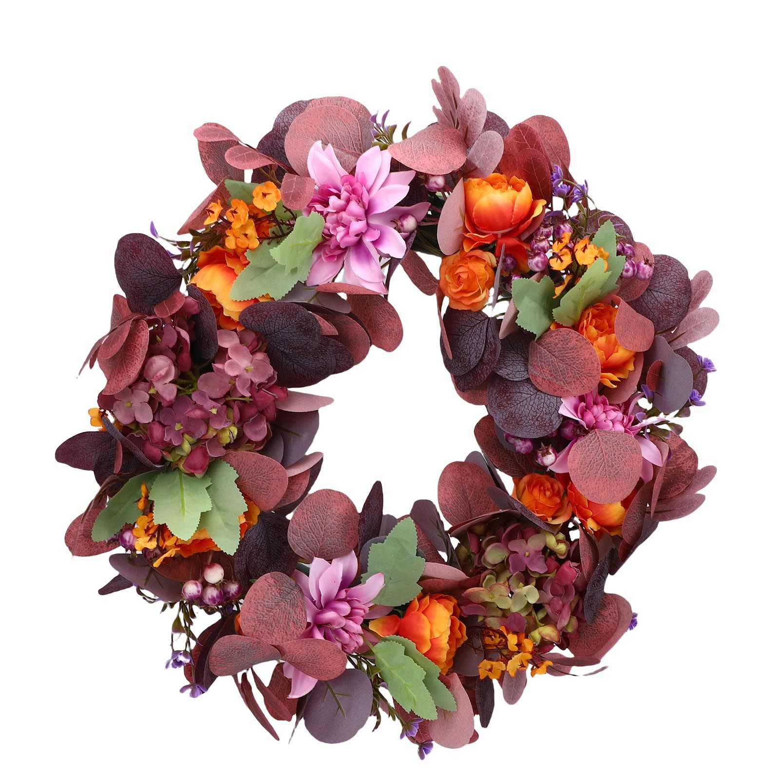 Artificial Wreath Vibrant Colors Retro Simulated Autumn Wreath with Flowers view 11