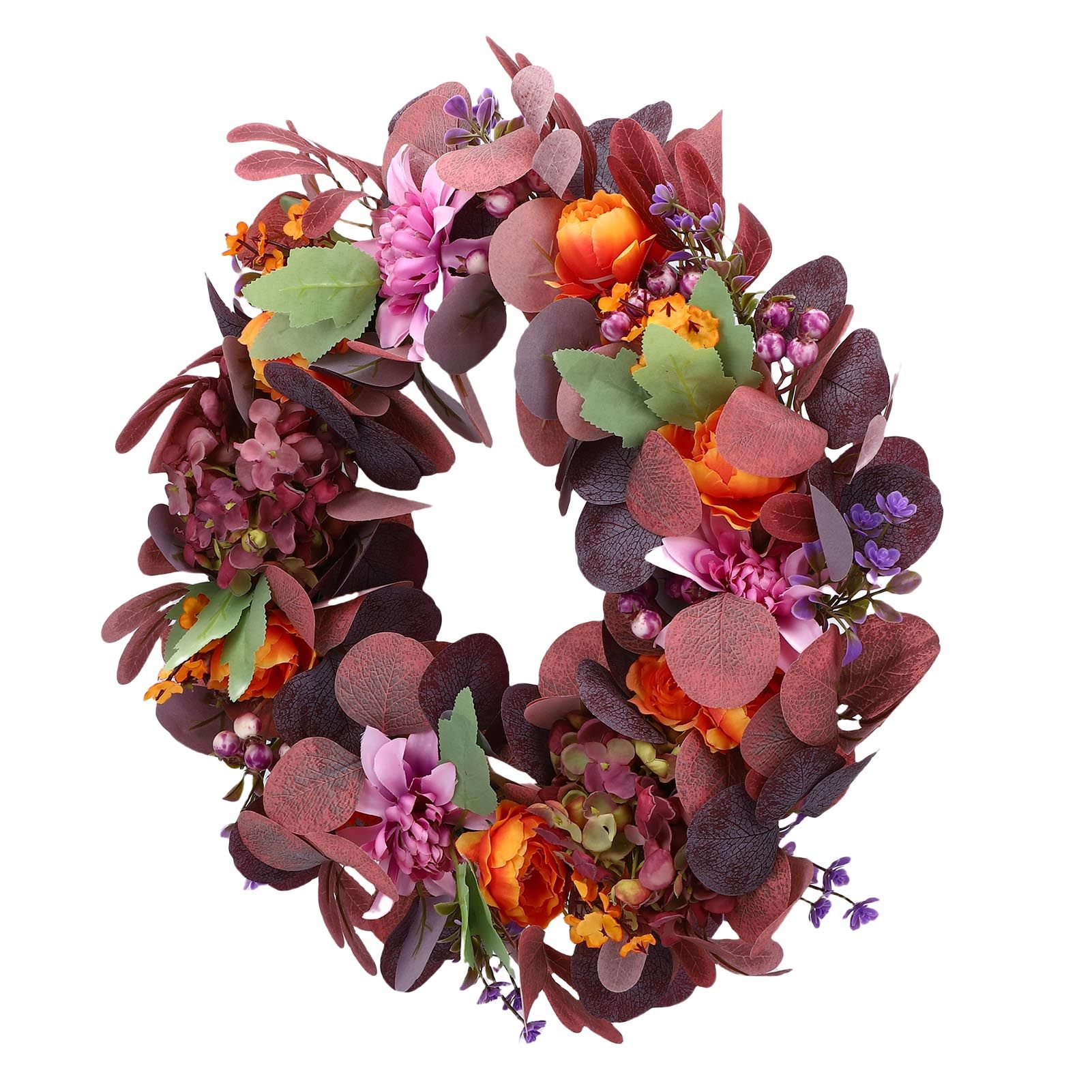 Artificial Wreath Vibrant Colors Retro Simulated Autumn Wreath with Flowers view 12