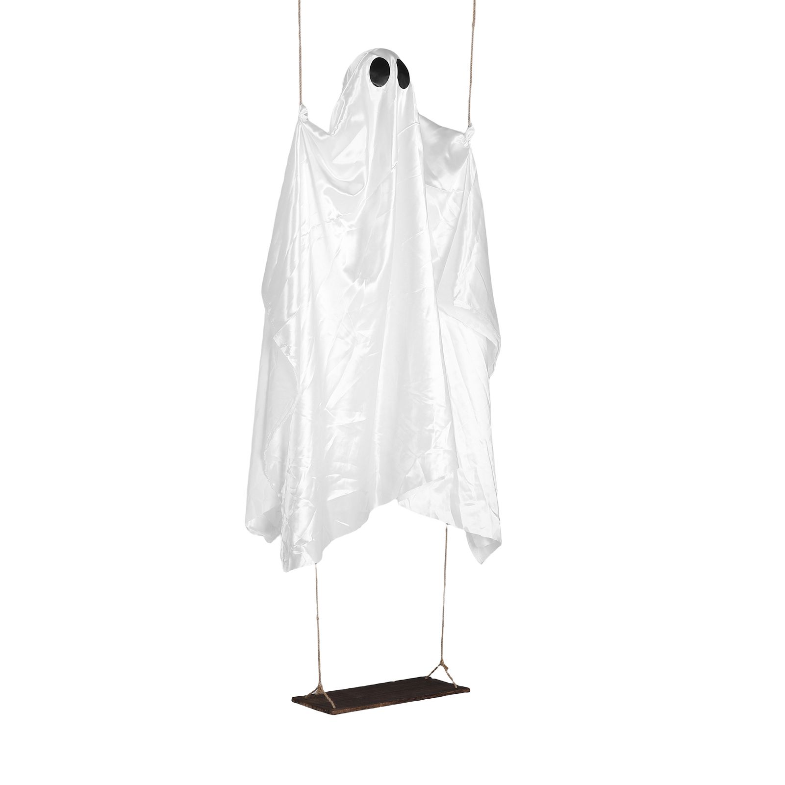 Large Hanging Swing Ghost with String Lights Spooky Cute Hanging Ghost Decor — image 1