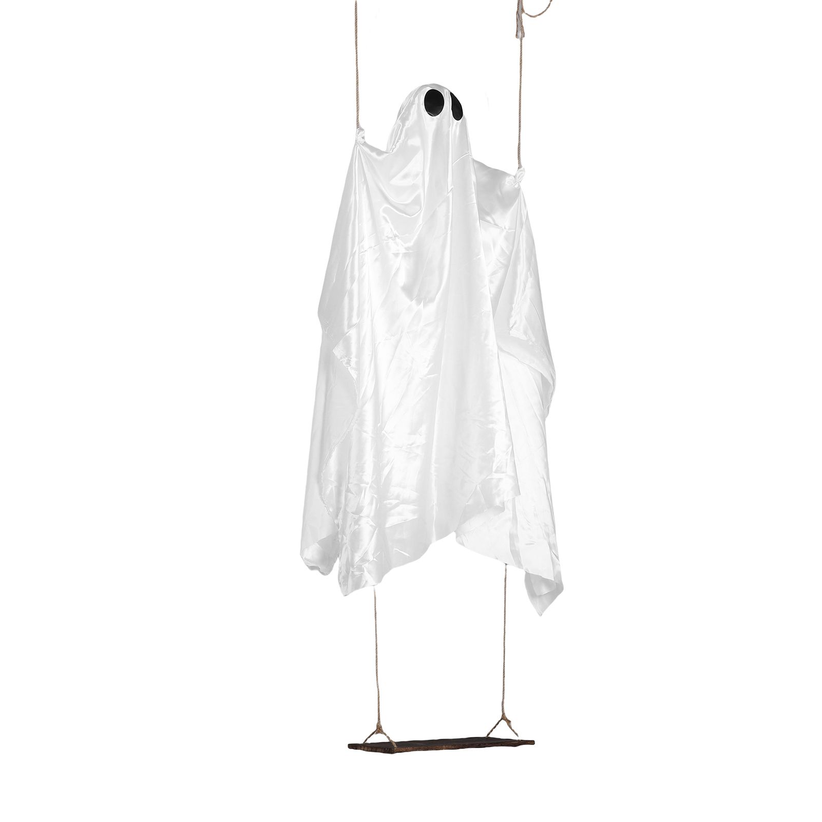Large Hanging Swing Ghost with String Lights Spooky Cute Hanging Ghost Decor view 10