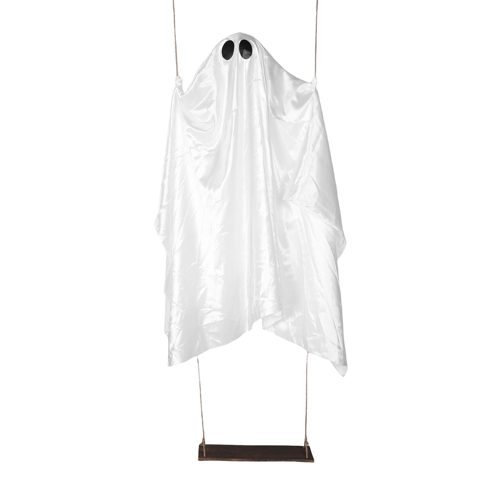 Large Hanging Swing Ghost with String Lights Spooky Cute Hanging Ghost Decor view 11