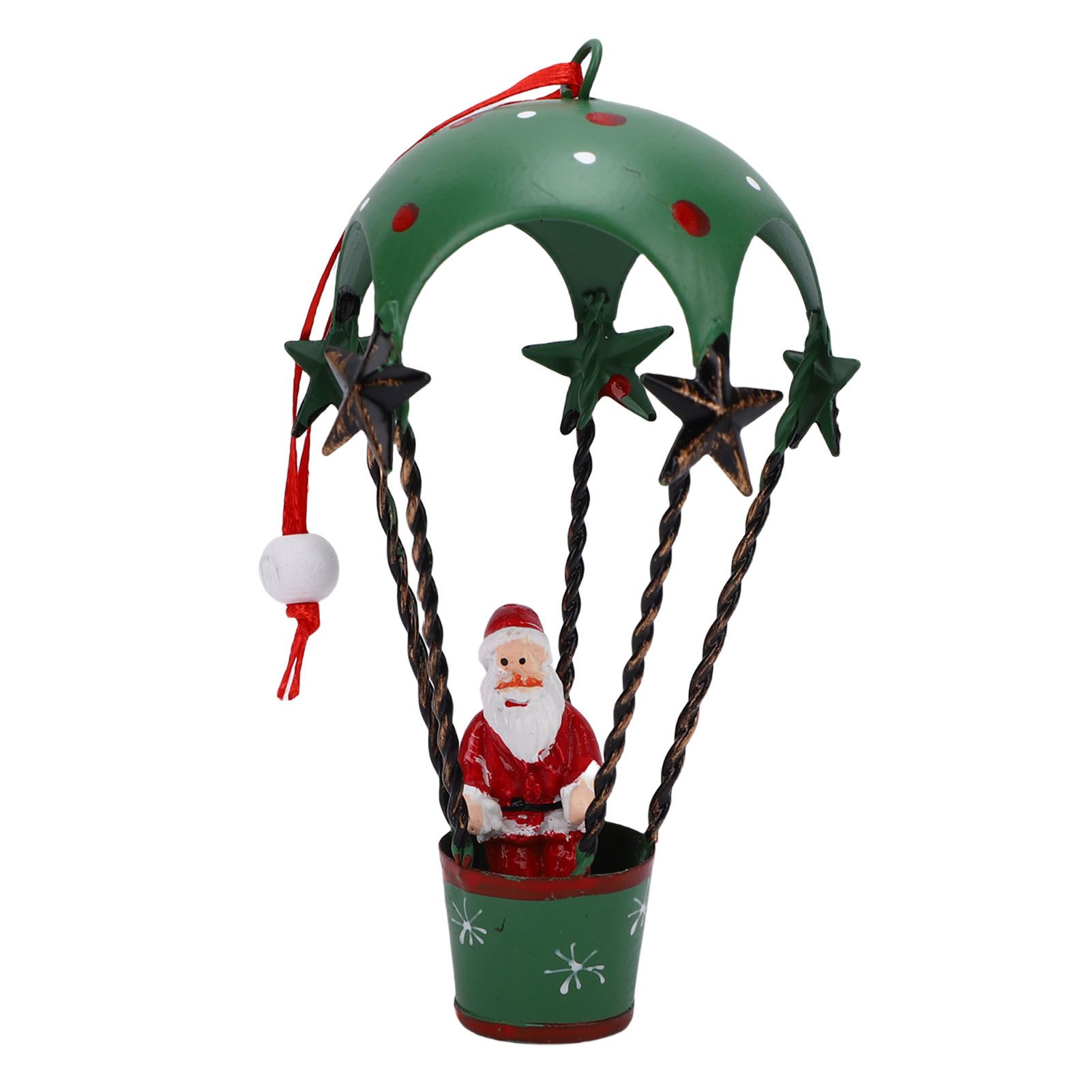 Xmas Tree Santa Ornament Vintage Iron Hanging Xmas Tree Santa Decoration for view 2