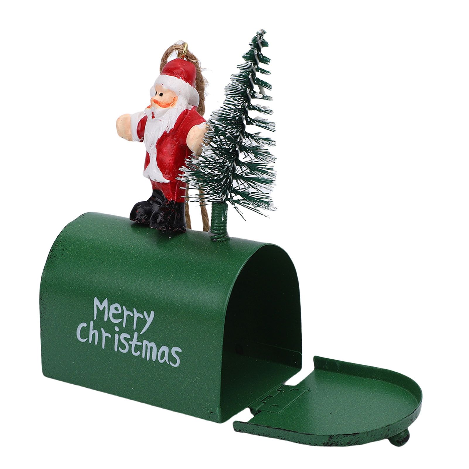 Xmas Tree Santa Ornament Vintage Iron Hanging Xmas Tree Santa Decoration for view 3
