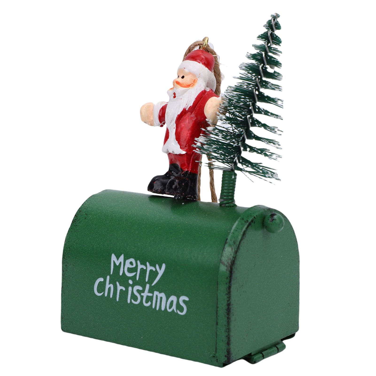 Xmas Tree Santa Ornament Vintage Iron Hanging Xmas Tree Santa Decoration for view 4
