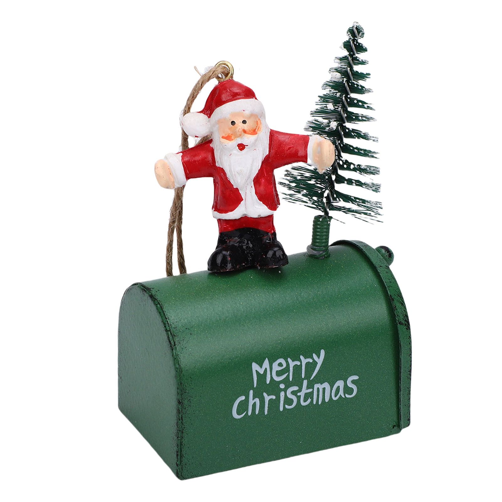 Xmas Tree Santa Ornament Vintage Iron Hanging Xmas Tree Santa Decoration for view 5