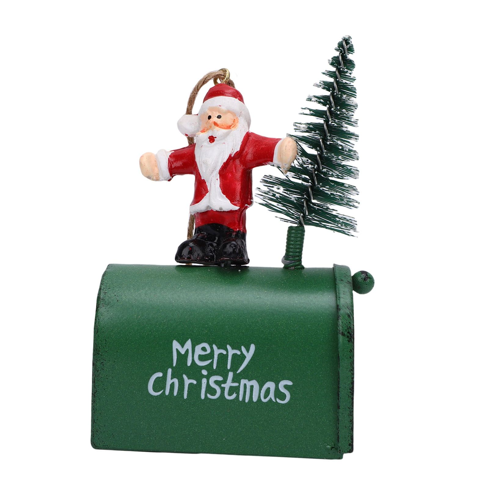 Xmas Tree Santa Ornament Vintage Iron Hanging Xmas Tree Santa Decoration for view 6