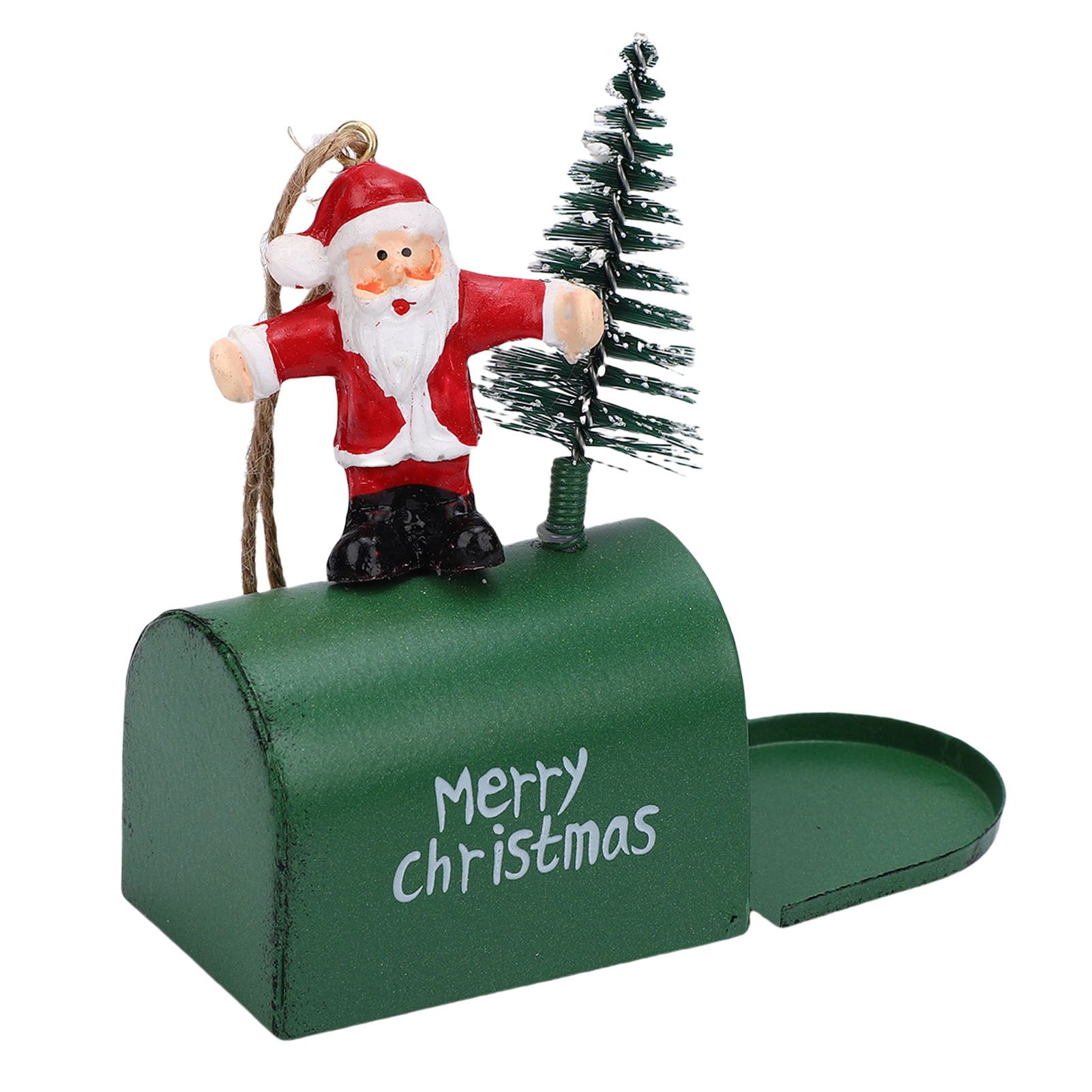 Xmas Tree Santa Ornament Vintage Iron Hanging Xmas Tree Santa Decoration for view 7
