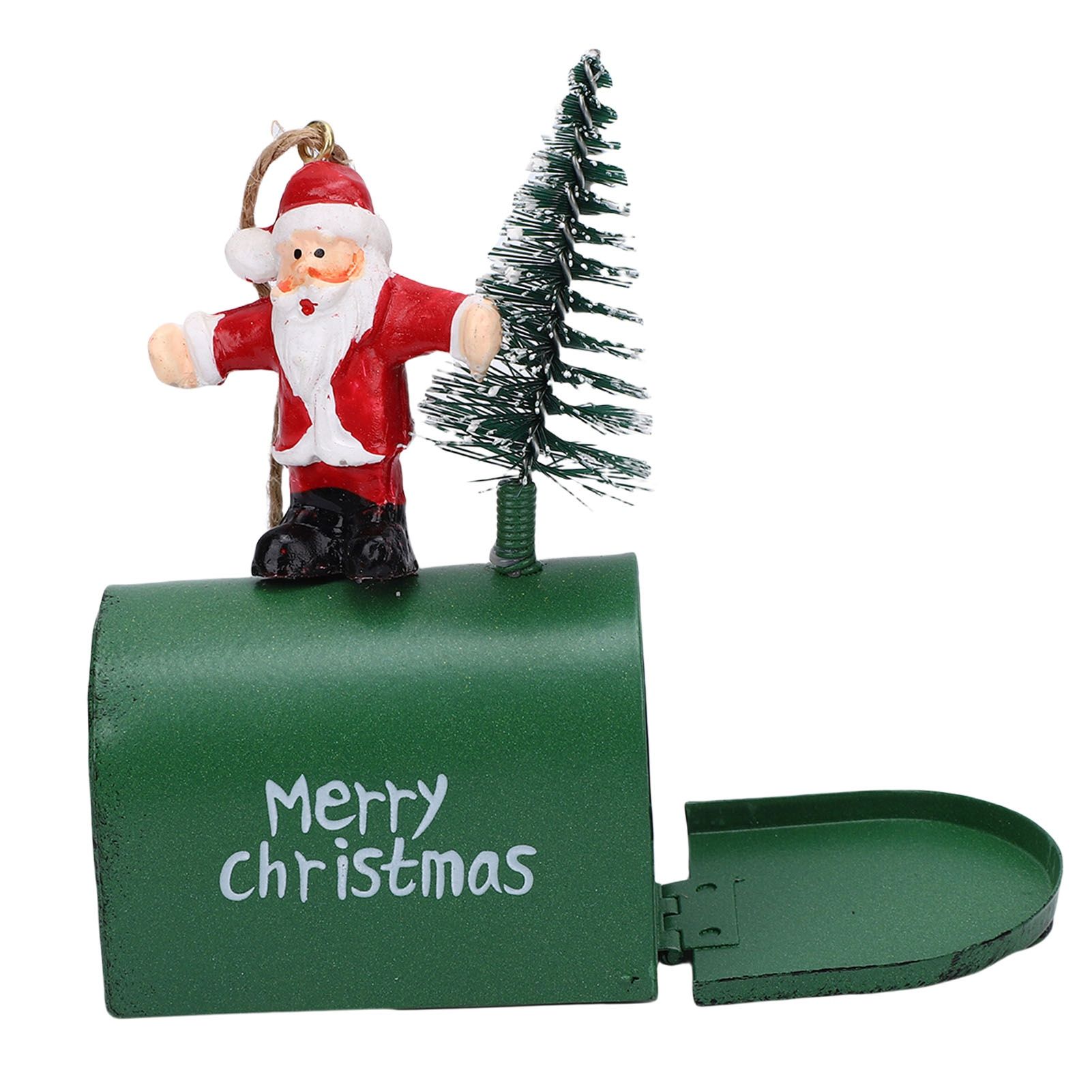Xmas Tree Santa Ornament Vintage Iron Hanging Xmas Tree Santa Decoration for view 8