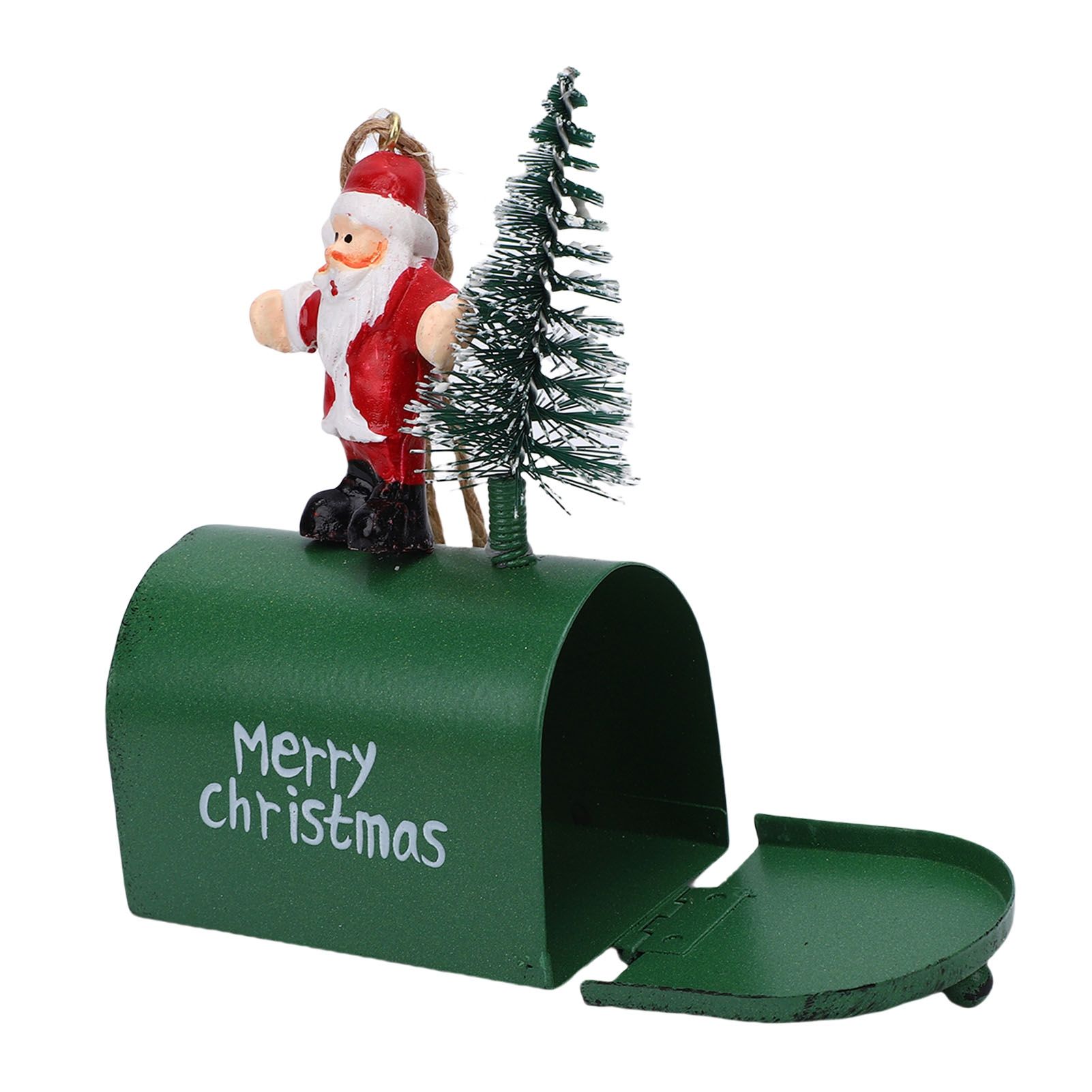 Xmas Tree Santa Ornament Vintage Iron Hanging Xmas Tree Santa Decoration for view 9