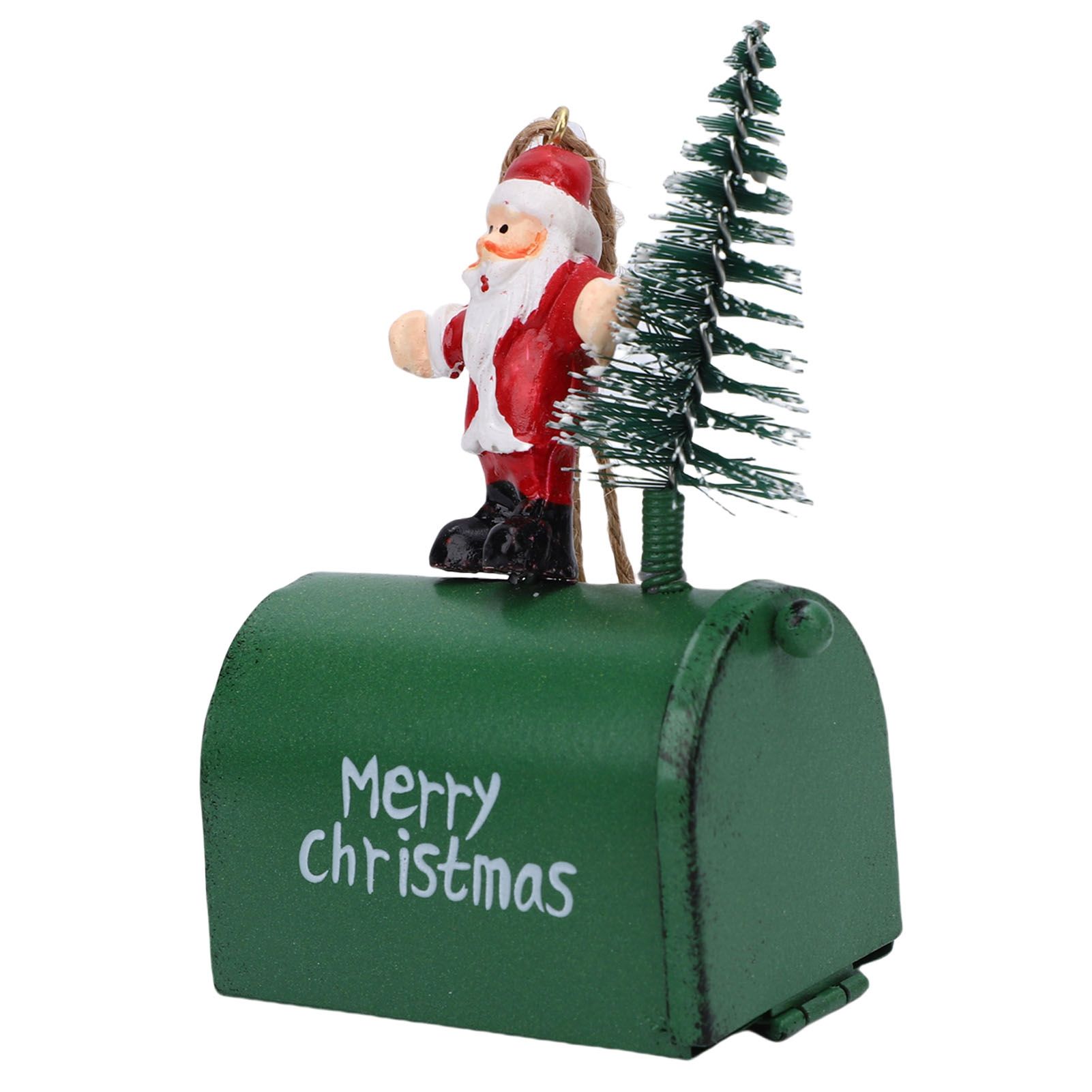 Xmas Tree Santa Ornament Vintage Iron Hanging Xmas Tree Santa Decoration for view 10
