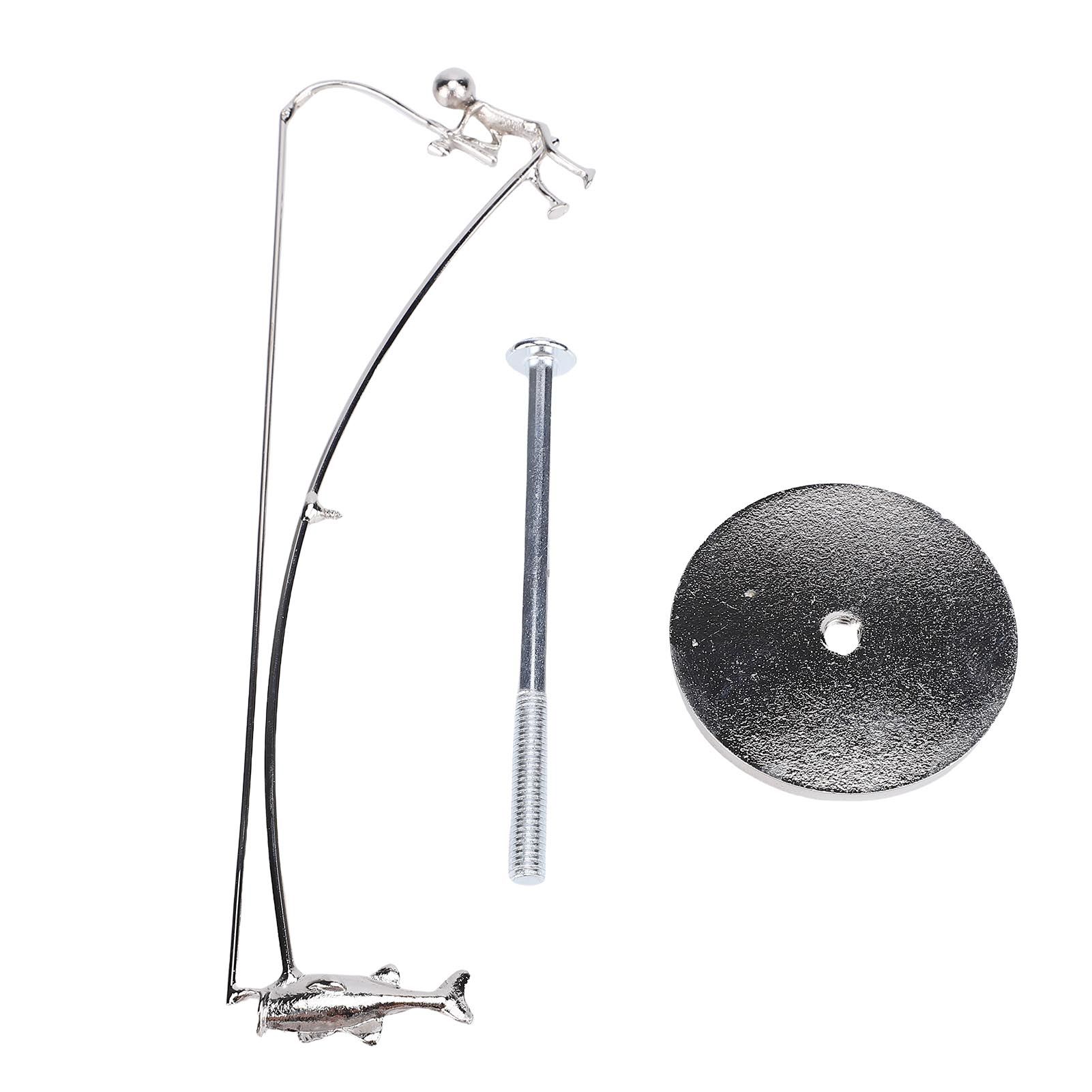 Fisherman Balancing Sculpture Modern Kinetic Metal Fishing Statue for Home view 3