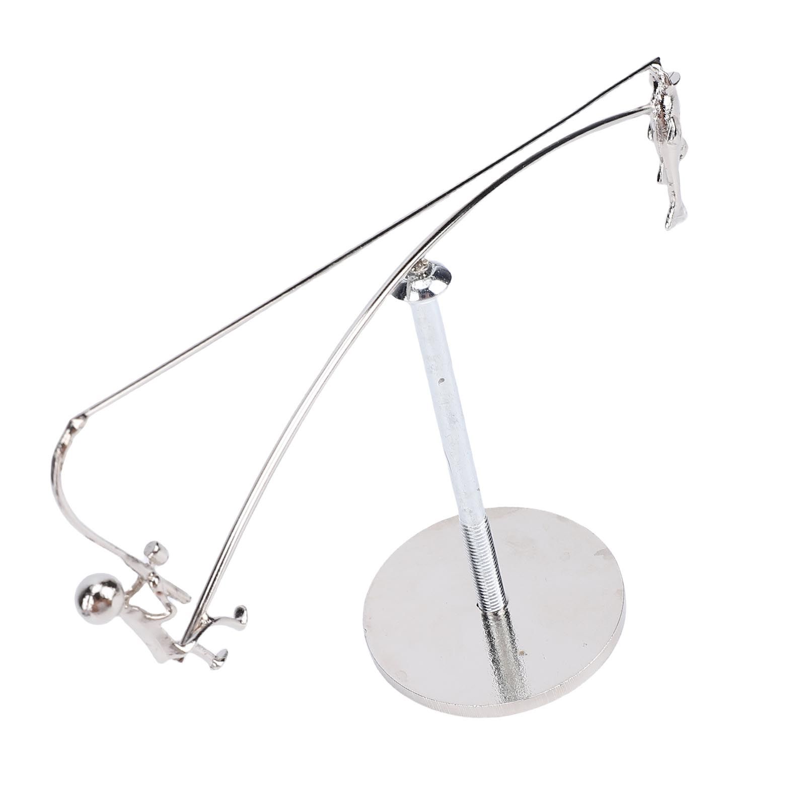 Fisherman Balancing Sculpture Modern Kinetic Metal Fishing Statue for Home view 8