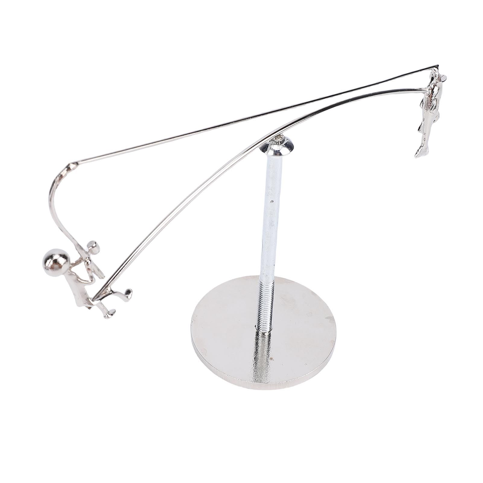 Fisherman Balancing Sculpture Modern Kinetic Metal Fishing Statue for Home view 9