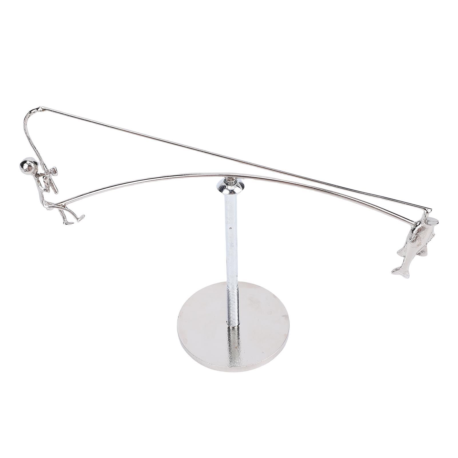 Fisherman Balancing Sculpture Modern Kinetic Metal Fishing Statue for Home view 11