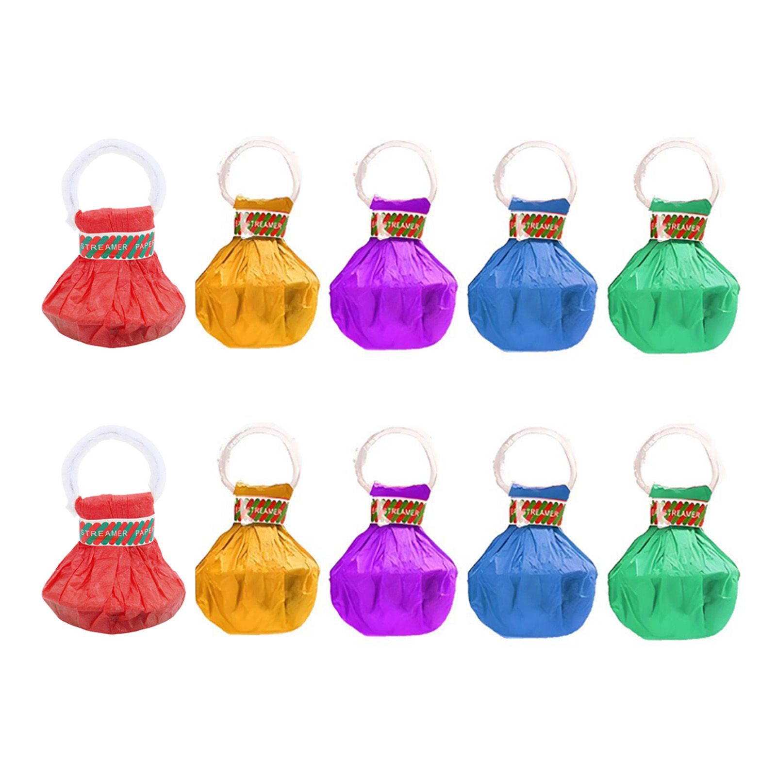 10PCS Hand Thrown Streamer Poppers Easy Cleanup Colorful Confetti Streamers view 3