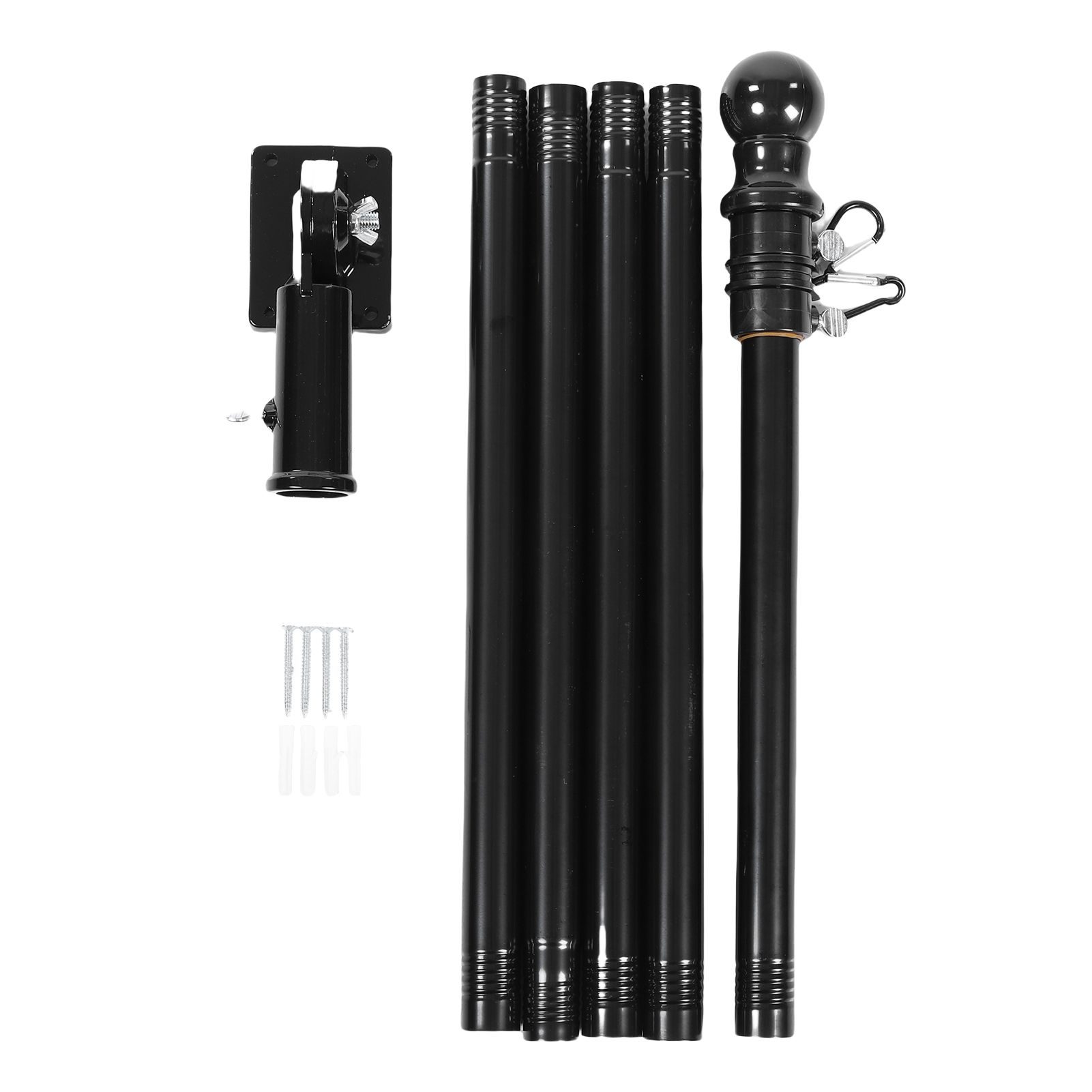 6FT Flag Pole Kit Stainless Steel Weather Proof Anti Tangling Adjustable Wall view 3