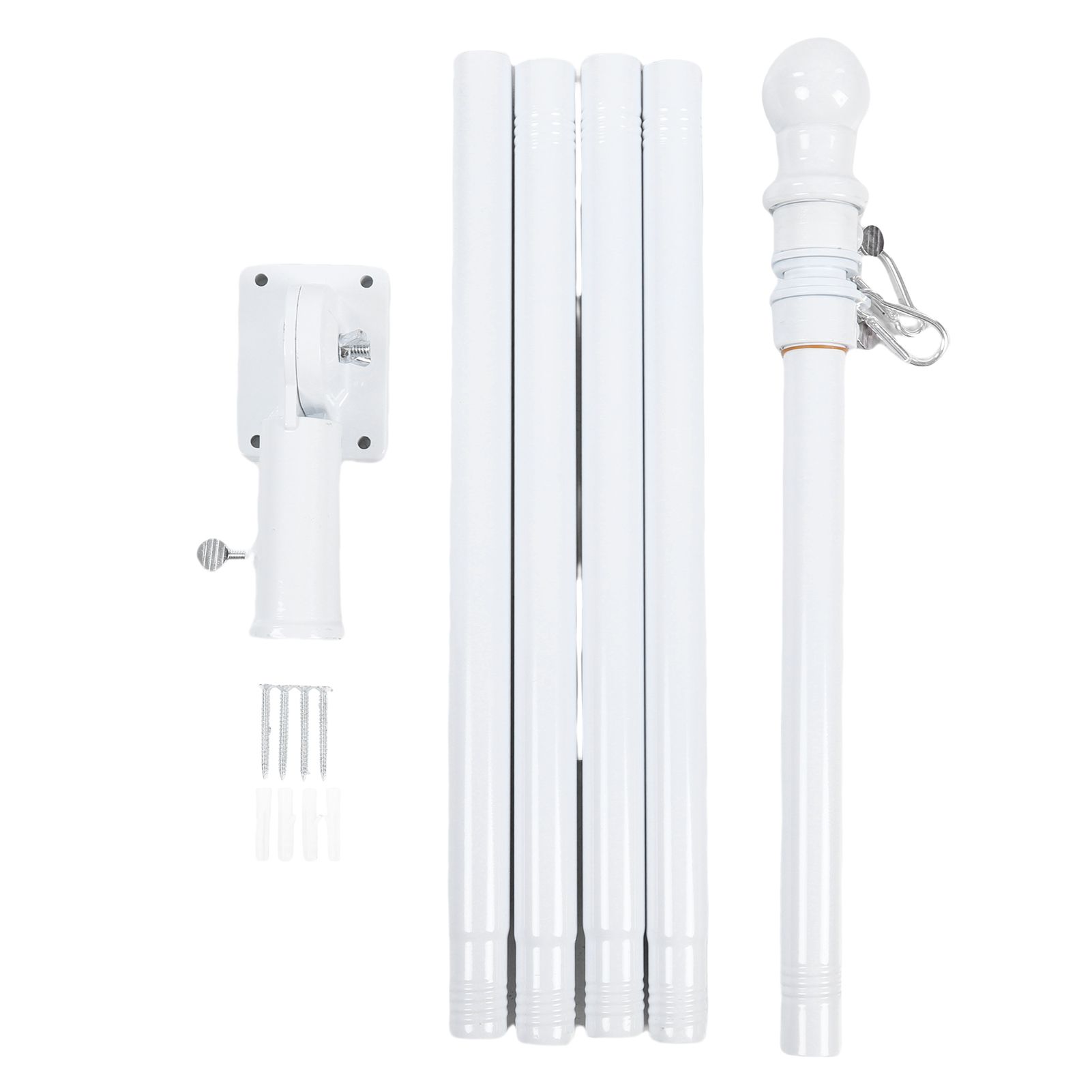 6FT Flag Pole Kit Stainless Steel Weather Proof Anti Tangling Adjustable Wall view 3