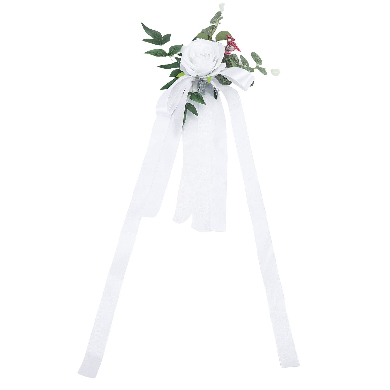 Wedding Chair Silk Flower Decoration Realistic Chair Back Floral Decor for view 3