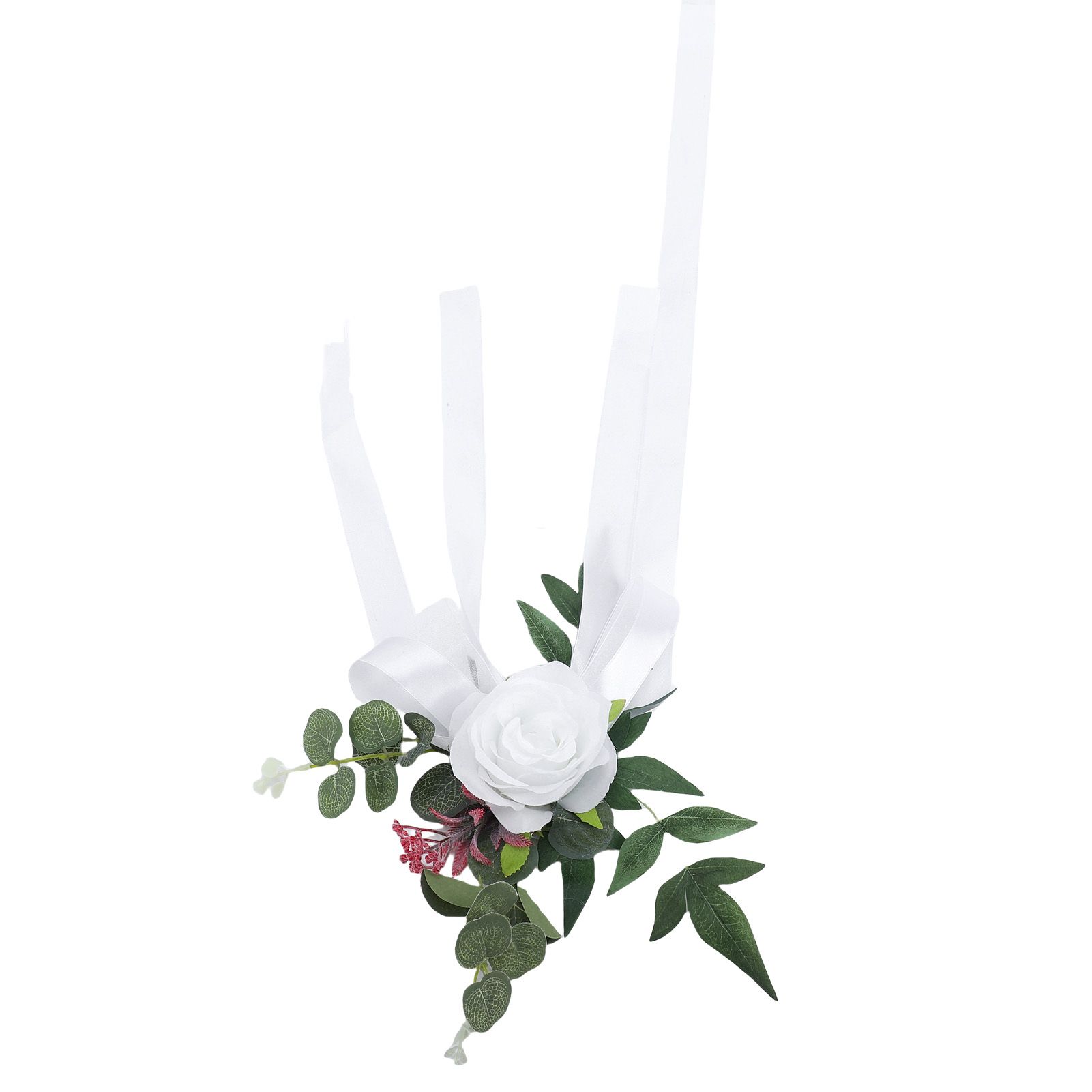Wedding Chair Silk Flower Decoration Realistic Chair Back Floral Decor for view 7
