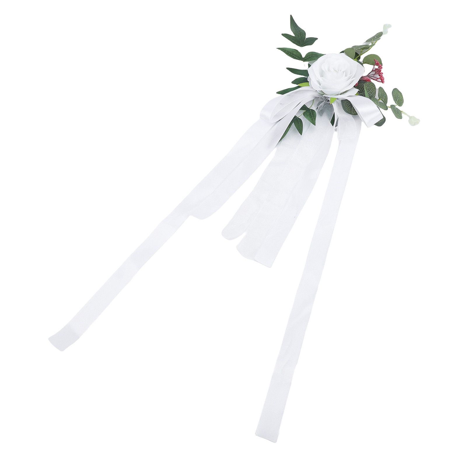 Wedding Chair Silk Flower Decoration Realistic Chair Back Floral Decor for view 11