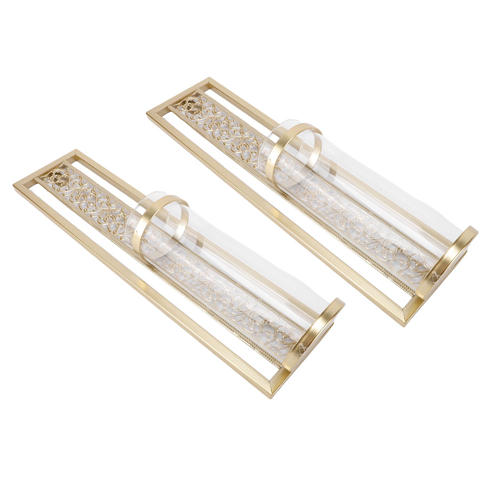 2pcs Wall Candle Holder Vintage Hollowed Candle Holder Metal Wall Art with view 11