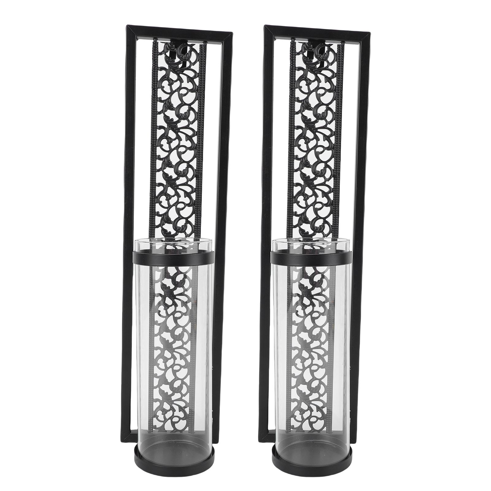 2pcs Wall Candle Holder Vintage Hollowed Candle Holder Metal Wall Art with view 10