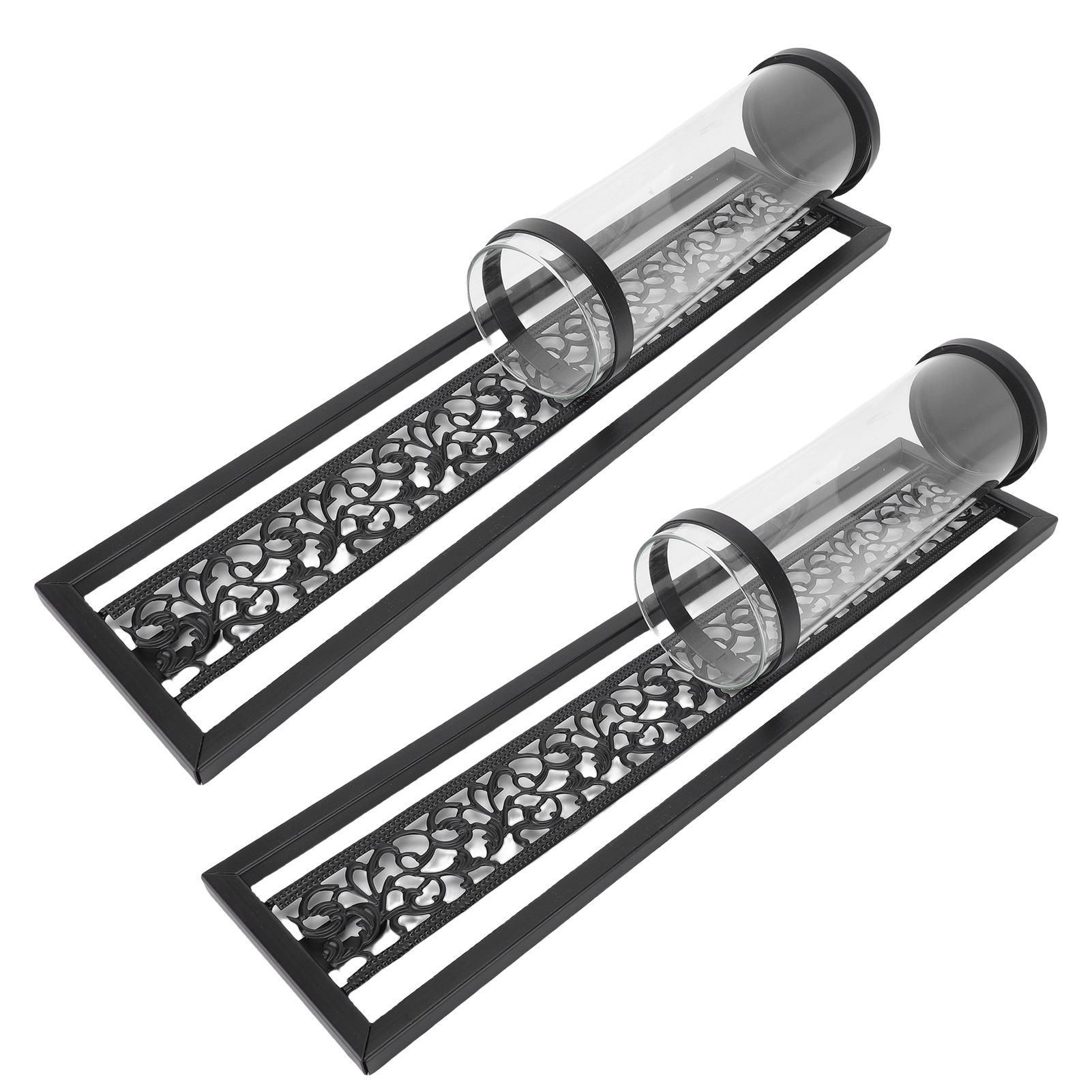 2pcs Wall Candle Holder Vintage Hollowed Candle Holder Metal Wall Art with view 12