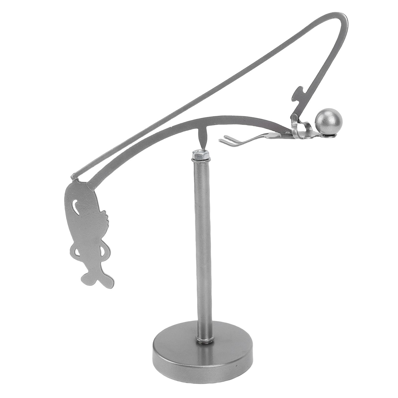 Fisherman Balancing Sculpture Metal Fisherman Kinetic Balancing Desk Toy for