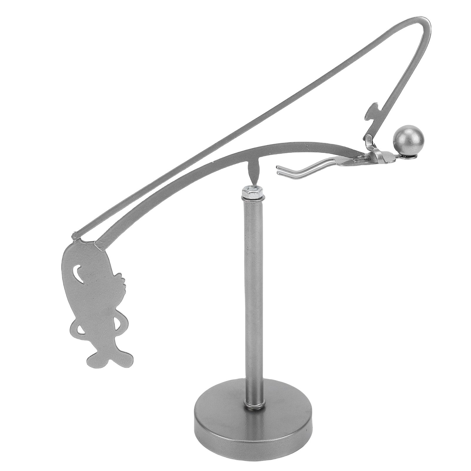 Fisherman Balancing Sculpture Metal Fisherman Kinetic Balancing Desk Toy for view 8