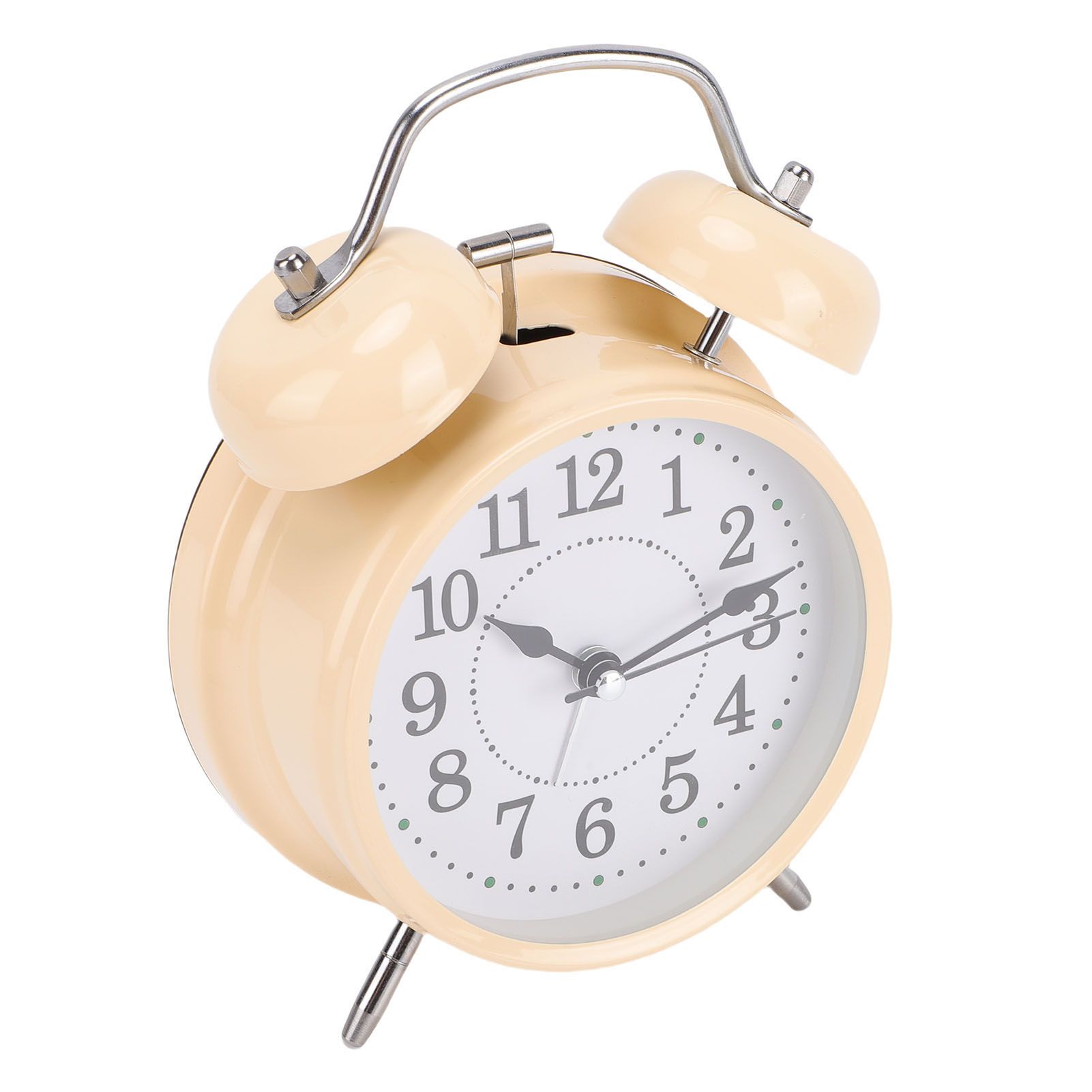 Metal Bell Alarm Clock with Night Light Silent Movement Wake Up Desktop Clock — image 1