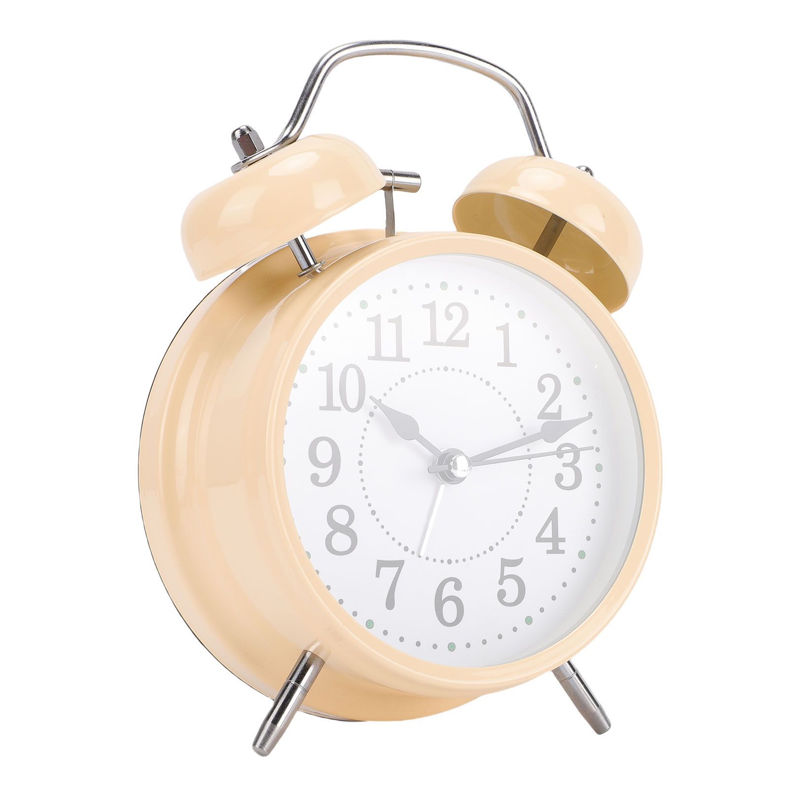 Metal Bell Alarm Clock with Night Light Silent Movement Wake Up Desktop Clock view 4