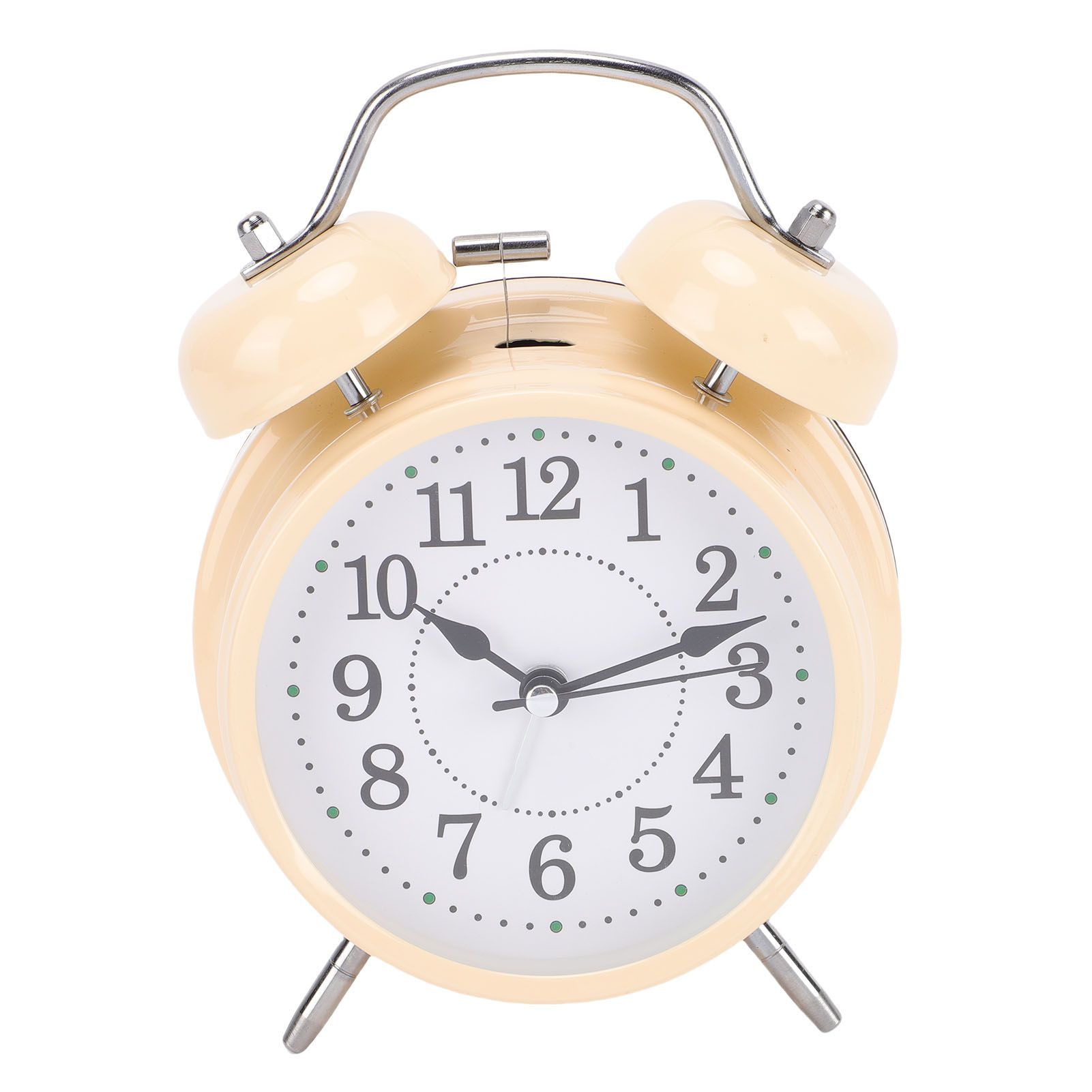 Metal Bell Alarm Clock with Night Light Silent Movement Wake Up Desktop Clock view 6