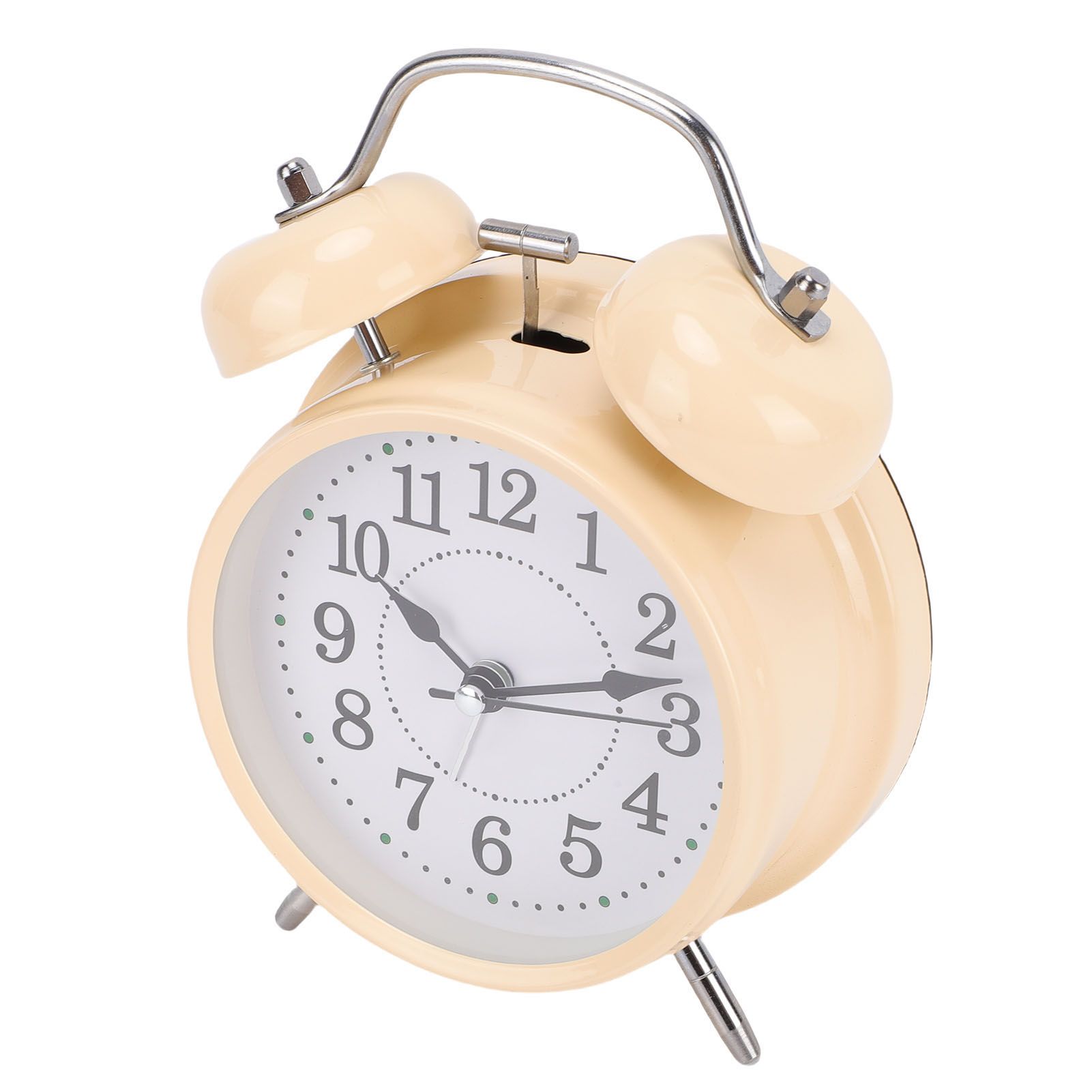 Metal Bell Alarm Clock with Night Light Silent Movement Wake Up Desktop Clock view 8