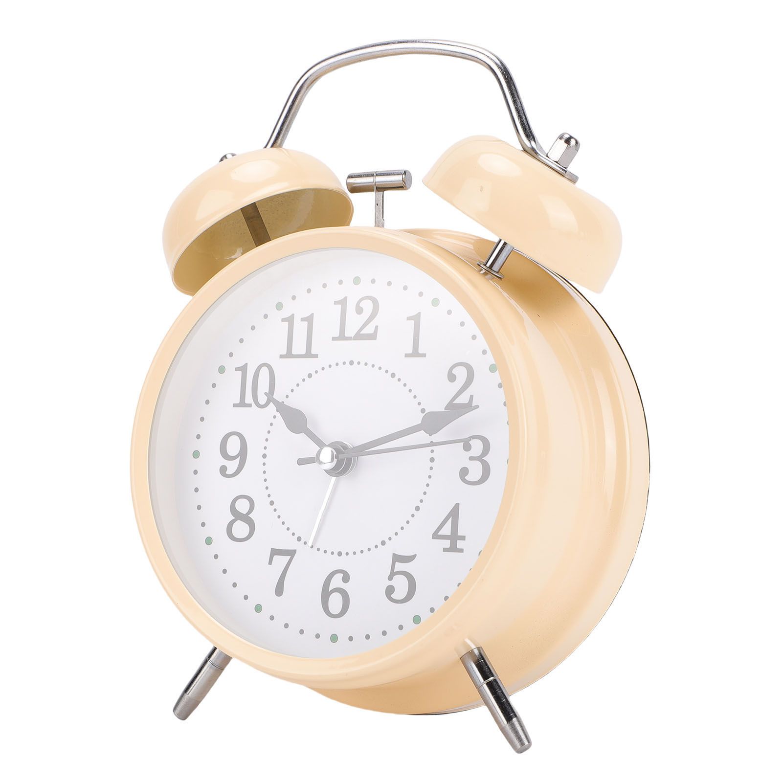 Metal Bell Alarm Clock with Night Light Silent Movement Wake Up Desktop Clock view 9