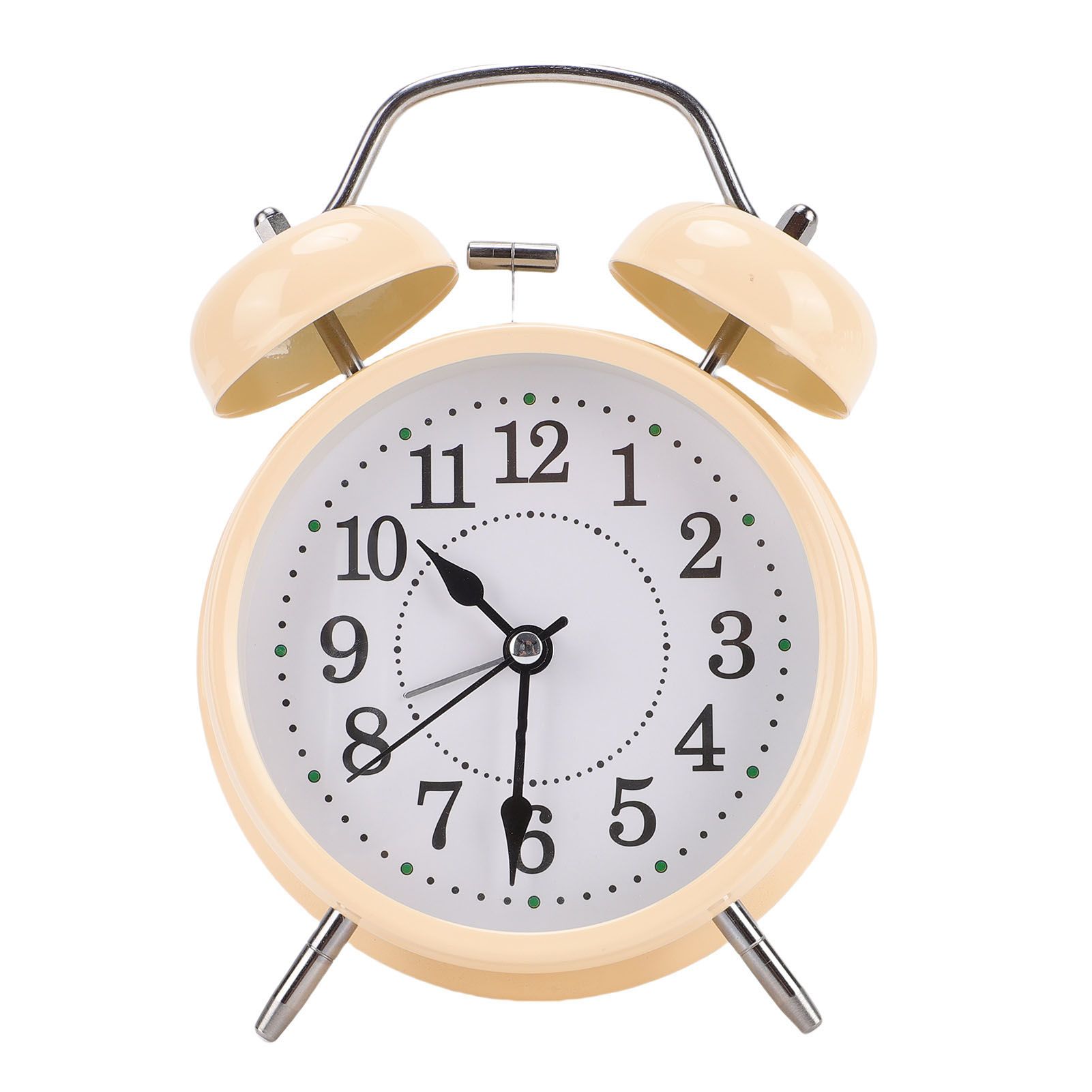 Metal Bell Alarm Clock with Night Light Silent Movement Wake Up Desktop Clock view 10